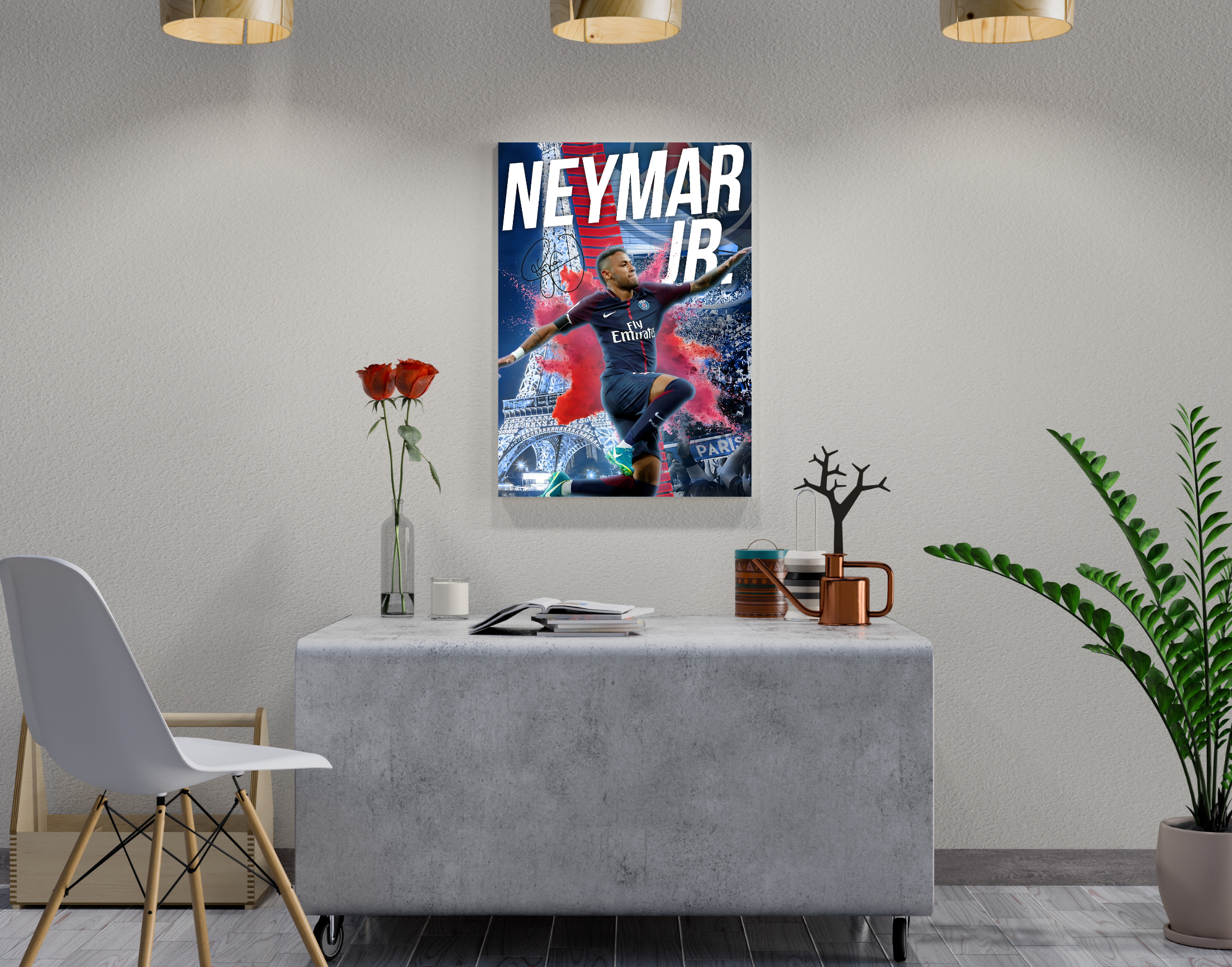 "Neymar JR: PSG"- Shiny & Sturdy Metallic Poster Art That Pops & Sticks