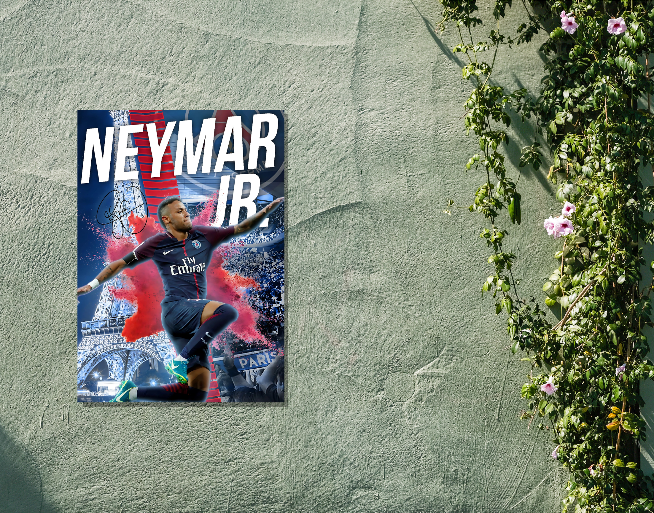 "Neymar JR: PSG"- Shiny & Sturdy Metallic Poster Art That Pops & Sticks
