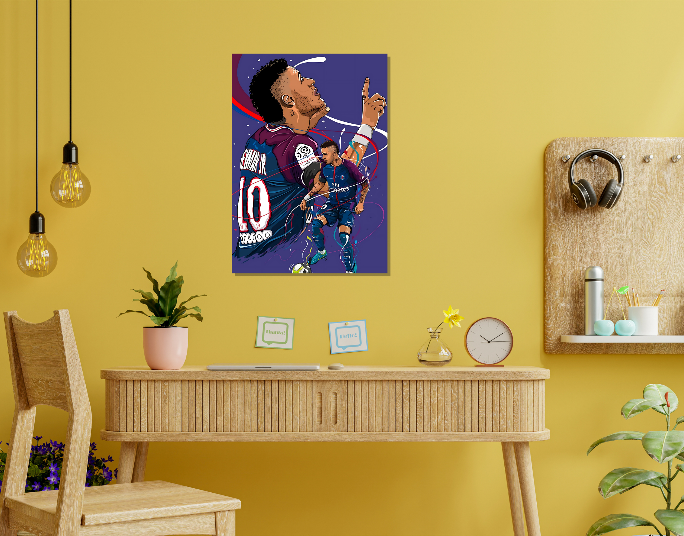 "Neymar JR: PSG 10"- Shiny & Sturdy Metallic Poster Art That Pops & Sticks