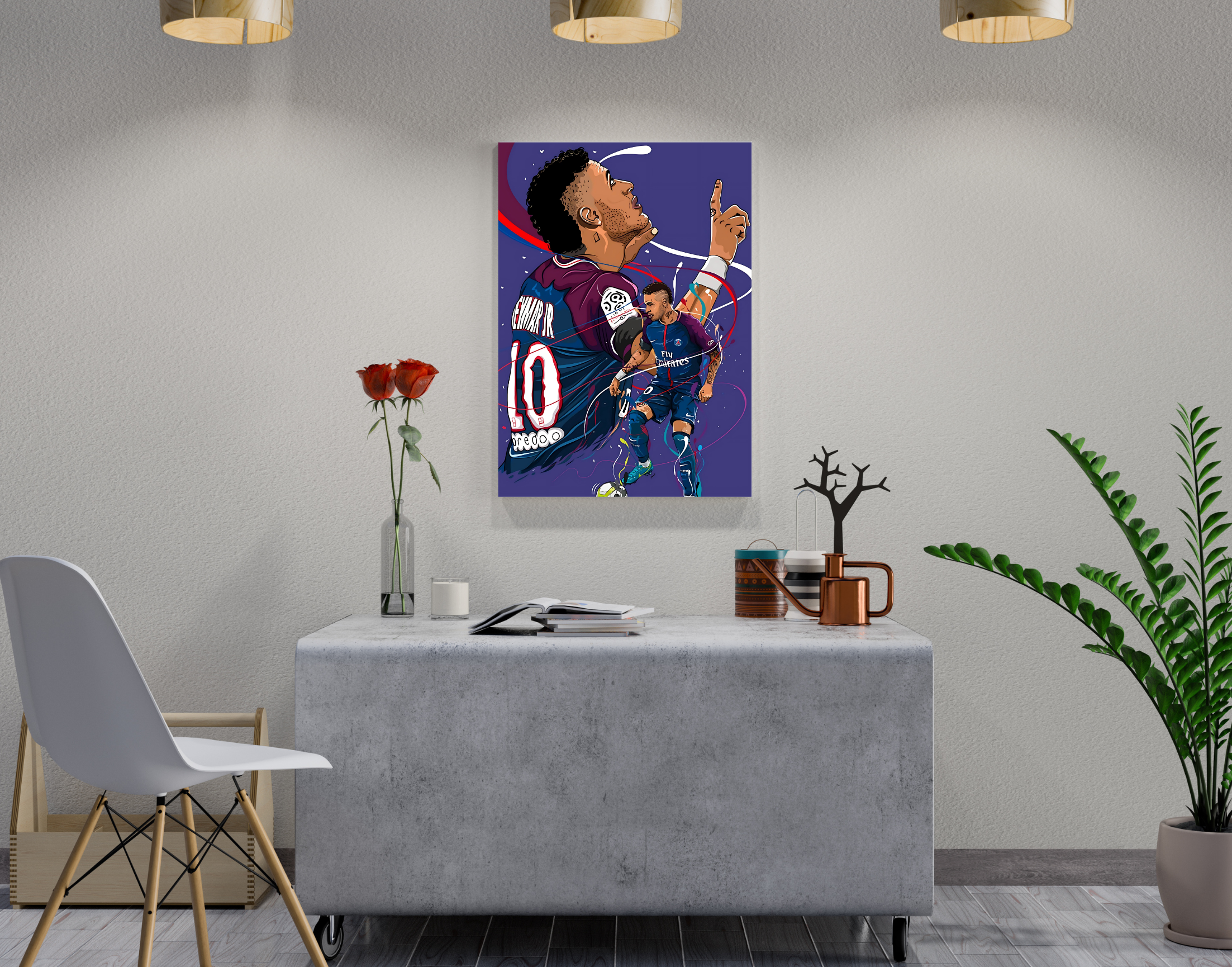 "Neymar JR: PSG 10"- Shiny & Sturdy Metallic Poster Art That Pops & Sticks