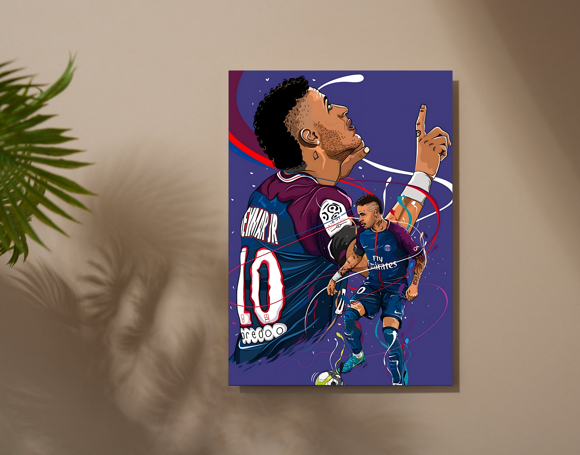 "Neymar JR: PSG 10"- Shiny & Sturdy Metallic Poster Art That Pops & Sticks