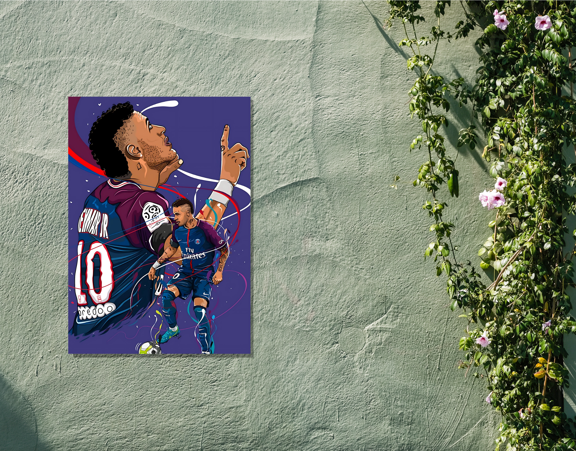 "Neymar JR: PSG 10"- Shiny & Sturdy Metallic Poster Art That Pops & Sticks