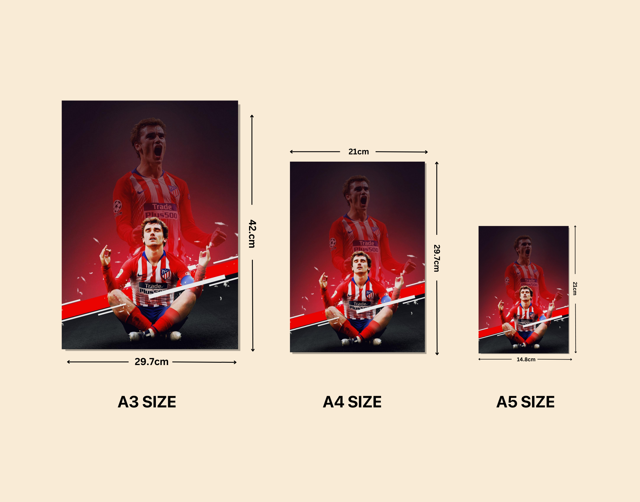 "Antoine Griezmann: The Winning Action"- Shiny & Sturdy Metallic Poster Art That Pops & Sticks