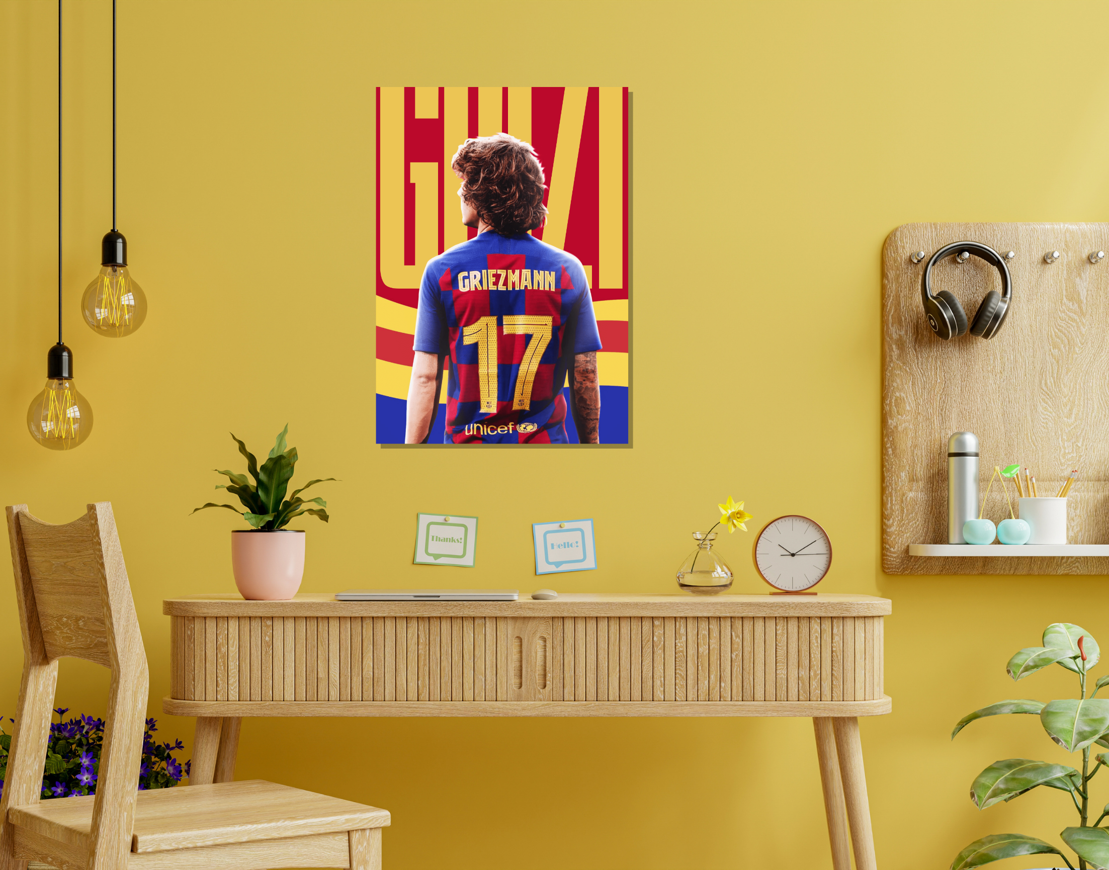 "Antoine Griezmann: Barcelona 17"- Shiny & Sturdy Metallic Poster Art That Pops & Sticks