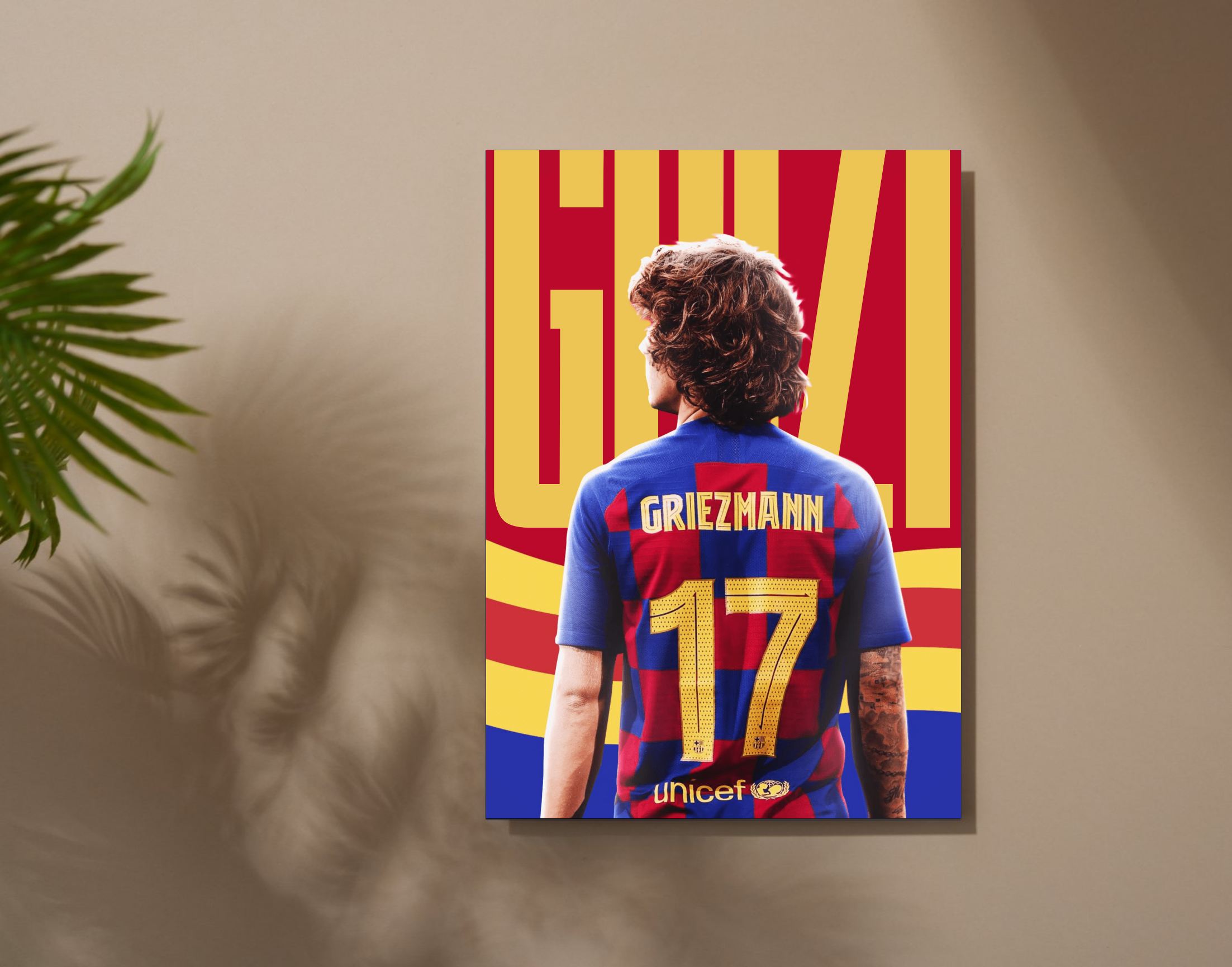 "Antoine Griezmann: Barcelona 17"- Shiny & Sturdy Metallic Poster Art That Pops & Sticks