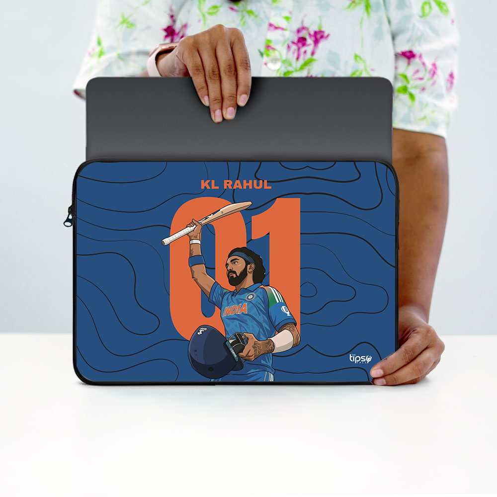 "KL RAHUL - CRICKET FANDOM" -Laptop Sleeves:Bold Modern Design for Every Size