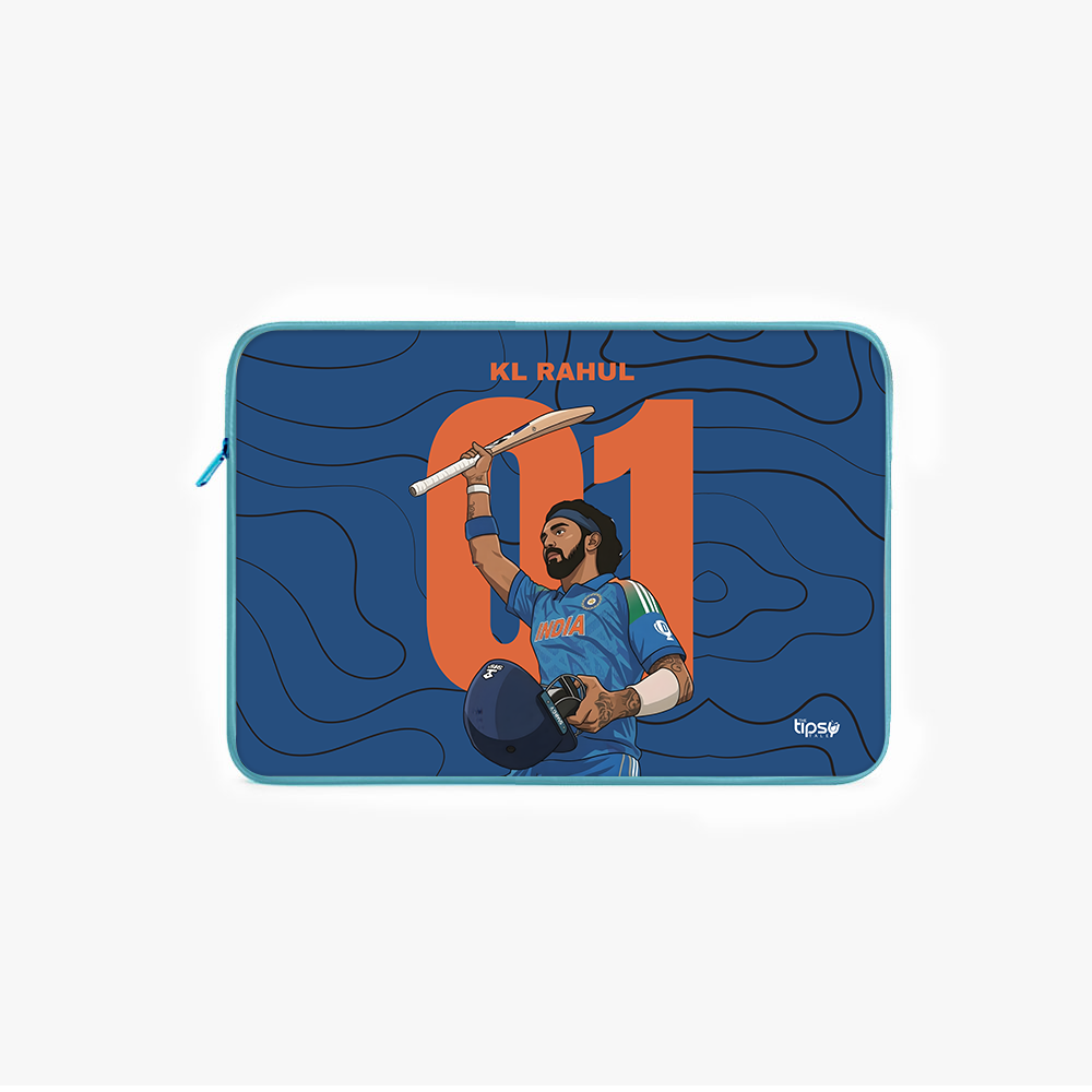 "KL RAHUL - CRICKET FANDOM" -Laptop Sleeves:Bold Modern Design for Every Size