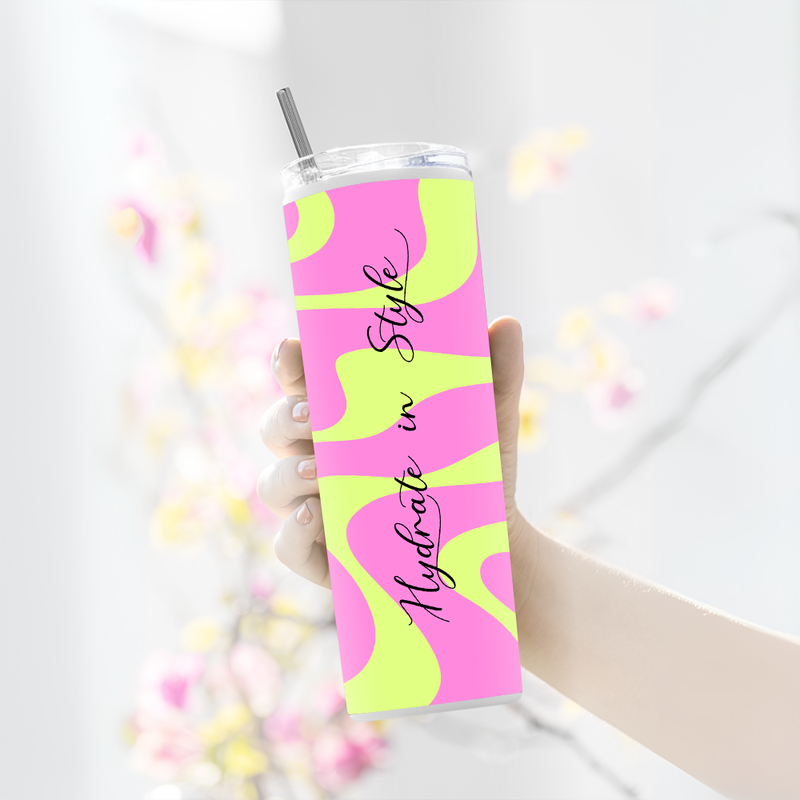 "HYDRATE IN STYLE GEN-Z" Tumbler with Metal Straw