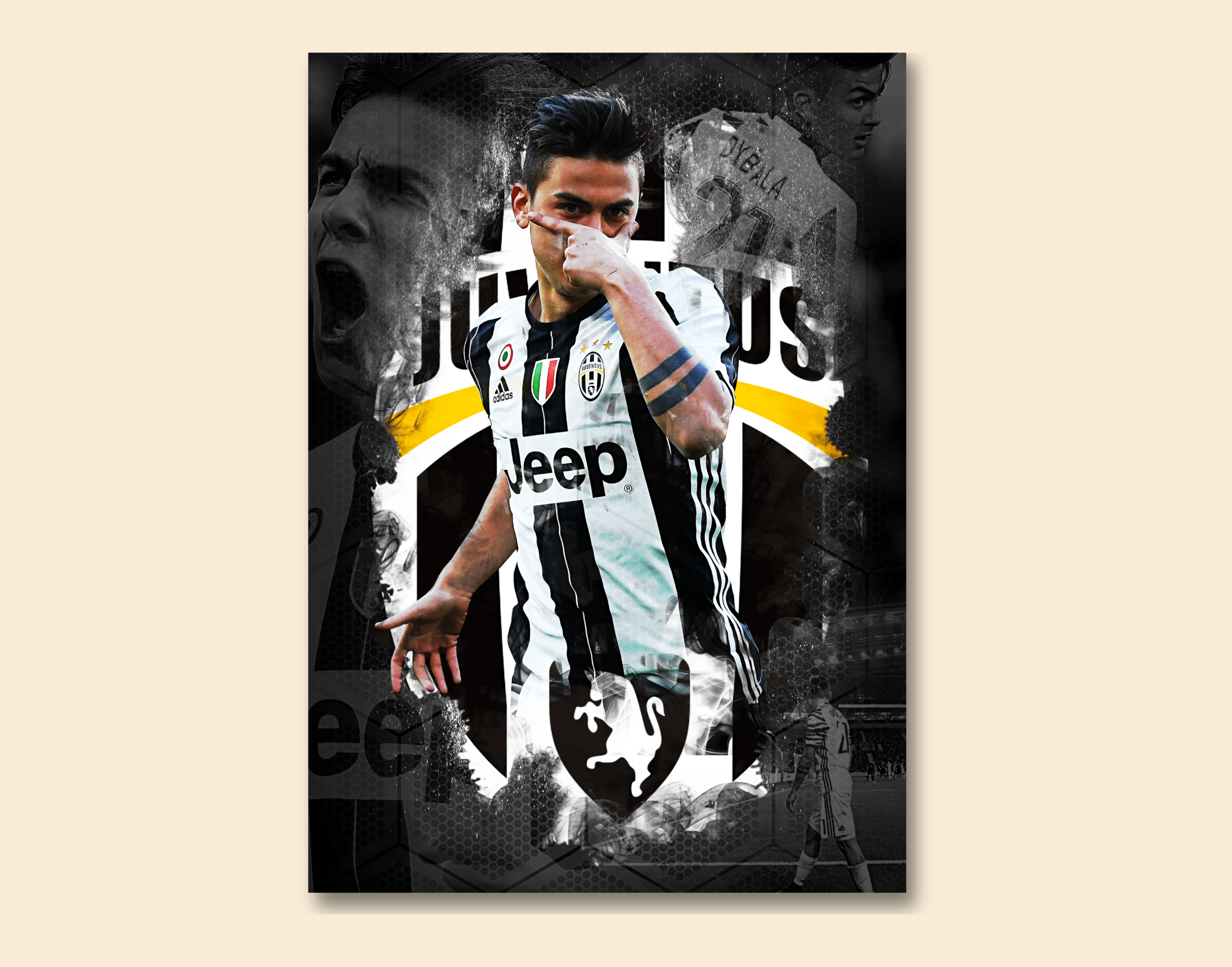 "Paulo Dybala:Juventus FC"- Shiny & Sturdy Metallic Poster Art That Pops & Sticks