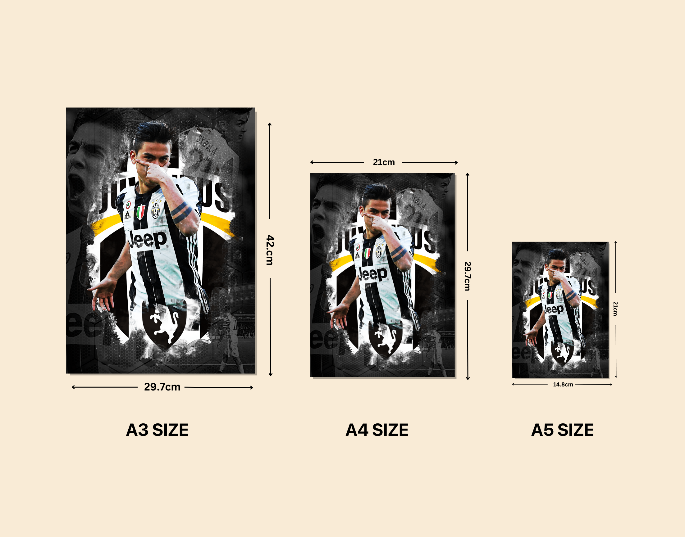 "Paulo Dybala:Juventus FC"- Shiny & Sturdy Metallic Poster Art That Pops & Sticks