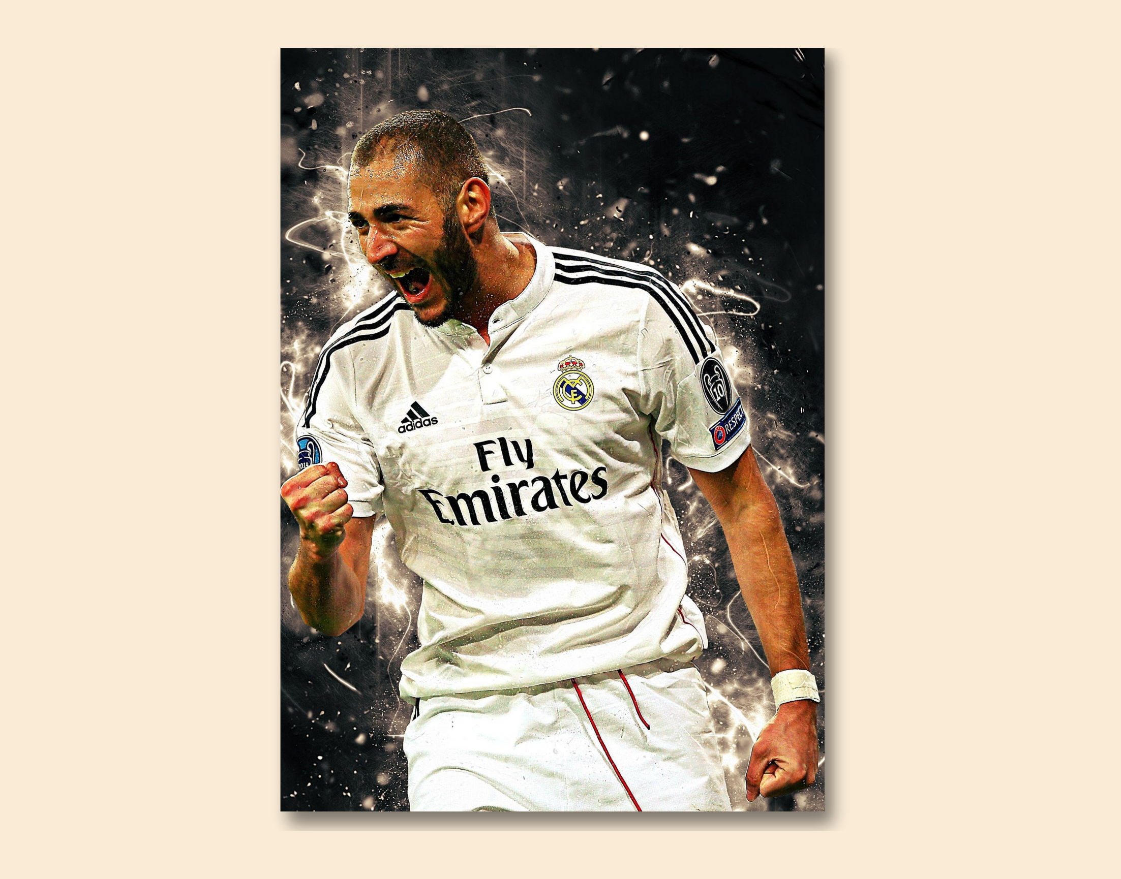 "Karim Benzema: Real Madrid"- Shiny & Sturdy Metallic Poster Art That Pops & Sticks