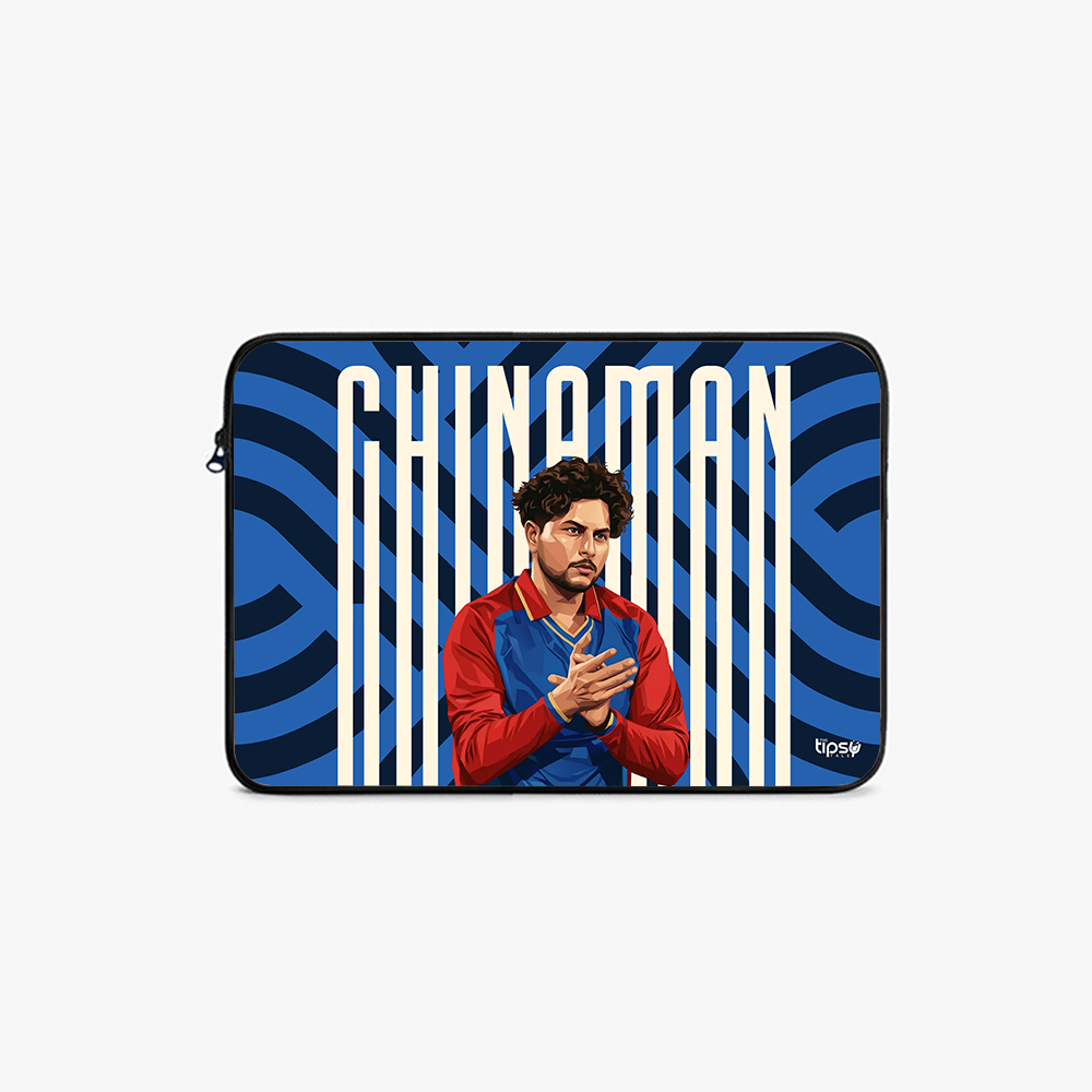 "KULDEEP YADAV - CRICKET FANBASE" -Laptop Sleeves:Bold Modern Design for Every Size