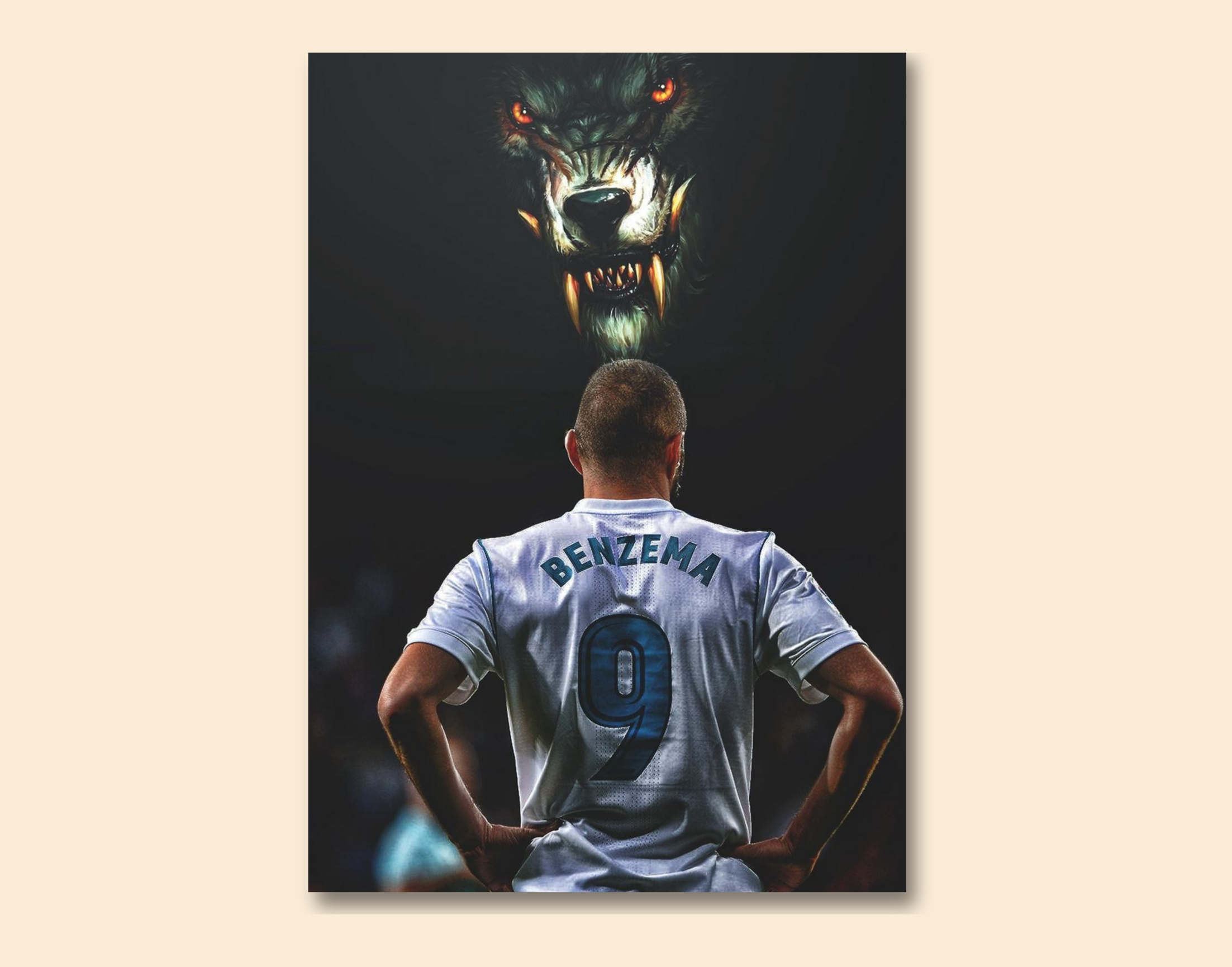 "Karim Benzema: 9"- Shiny & Sturdy Metallic Poster Art That Pops & Sticks