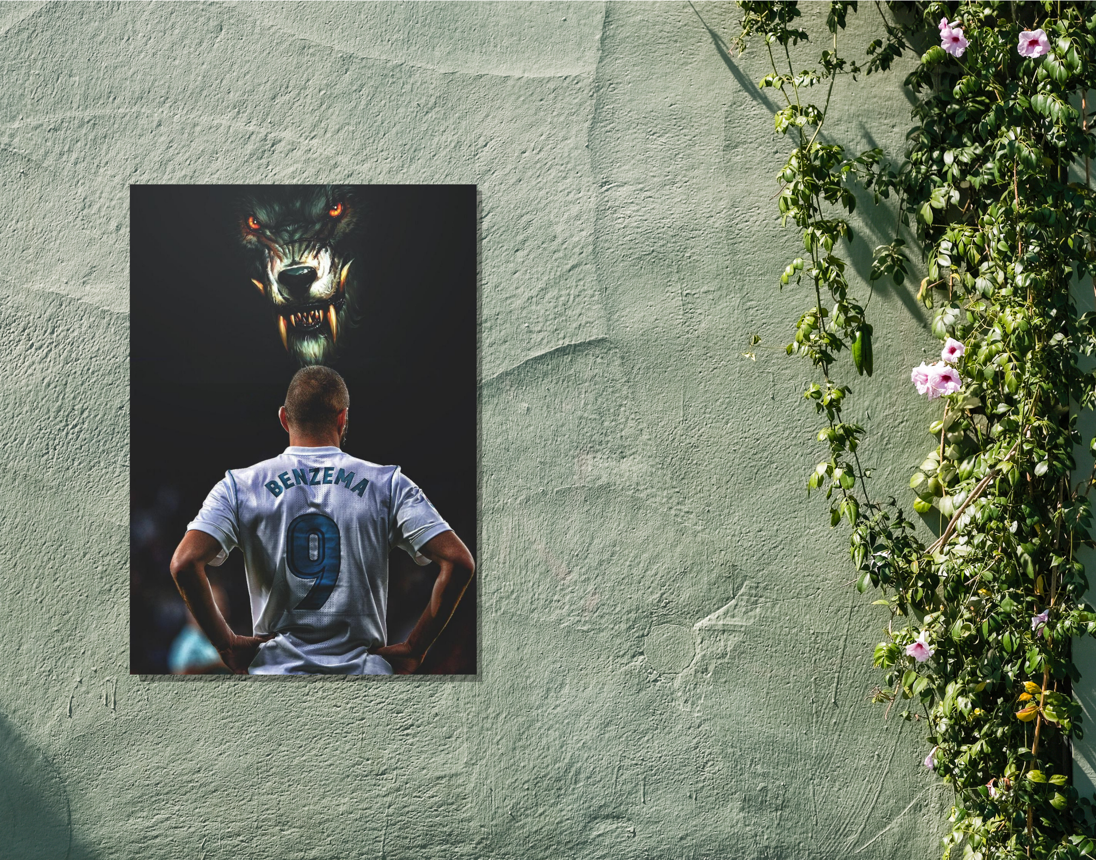 "Karim Benzema: 9"- Shiny & Sturdy Metallic Poster Art That Pops & Sticks