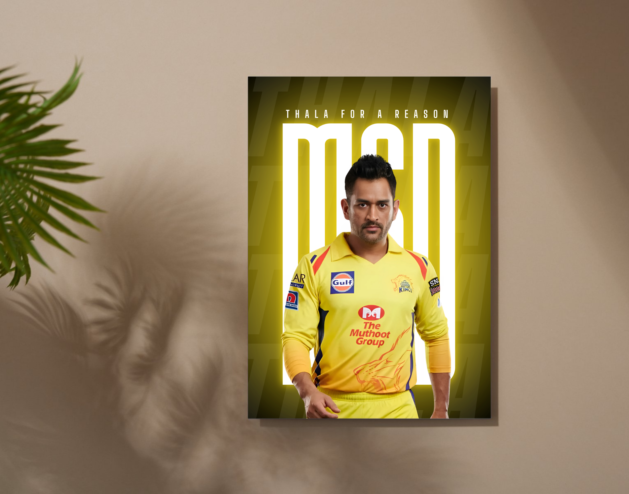 "Thala For A Reason: MS Dhoni"- Shiny & Sturdy Metallic Poster Art That Pops & Sticks