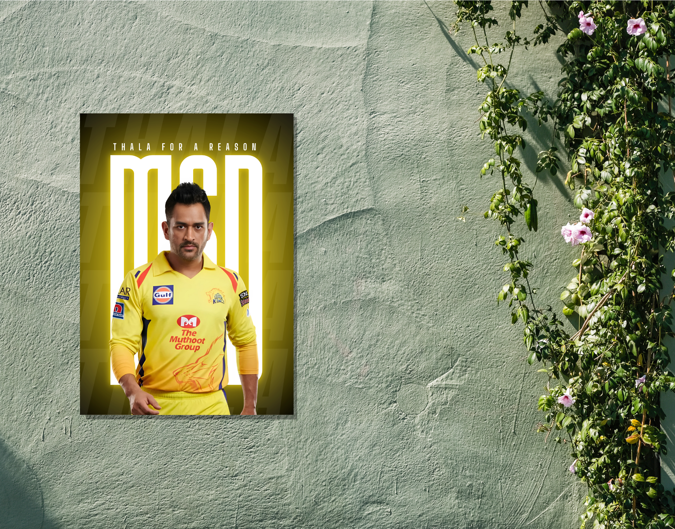 "Thala For A Reason: MS Dhoni"- Shiny & Sturdy Metallic Poster Art That Pops & Sticks