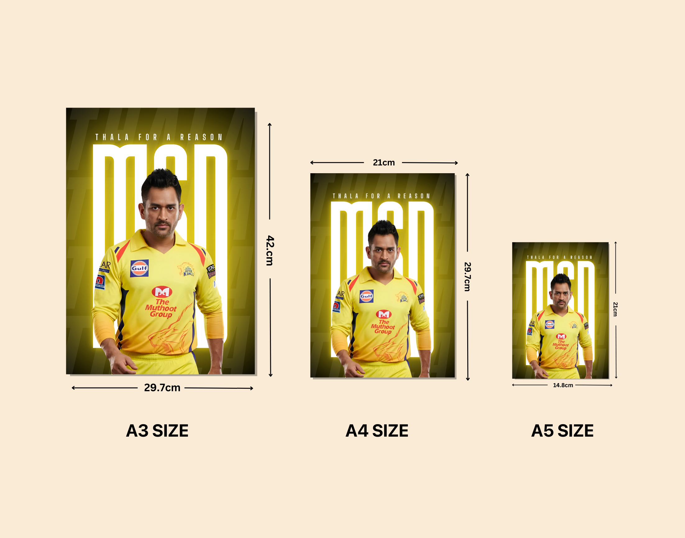 "Thala For A Reason: MS Dhoni"- Shiny & Sturdy Metallic Poster Art That Pops & Sticks