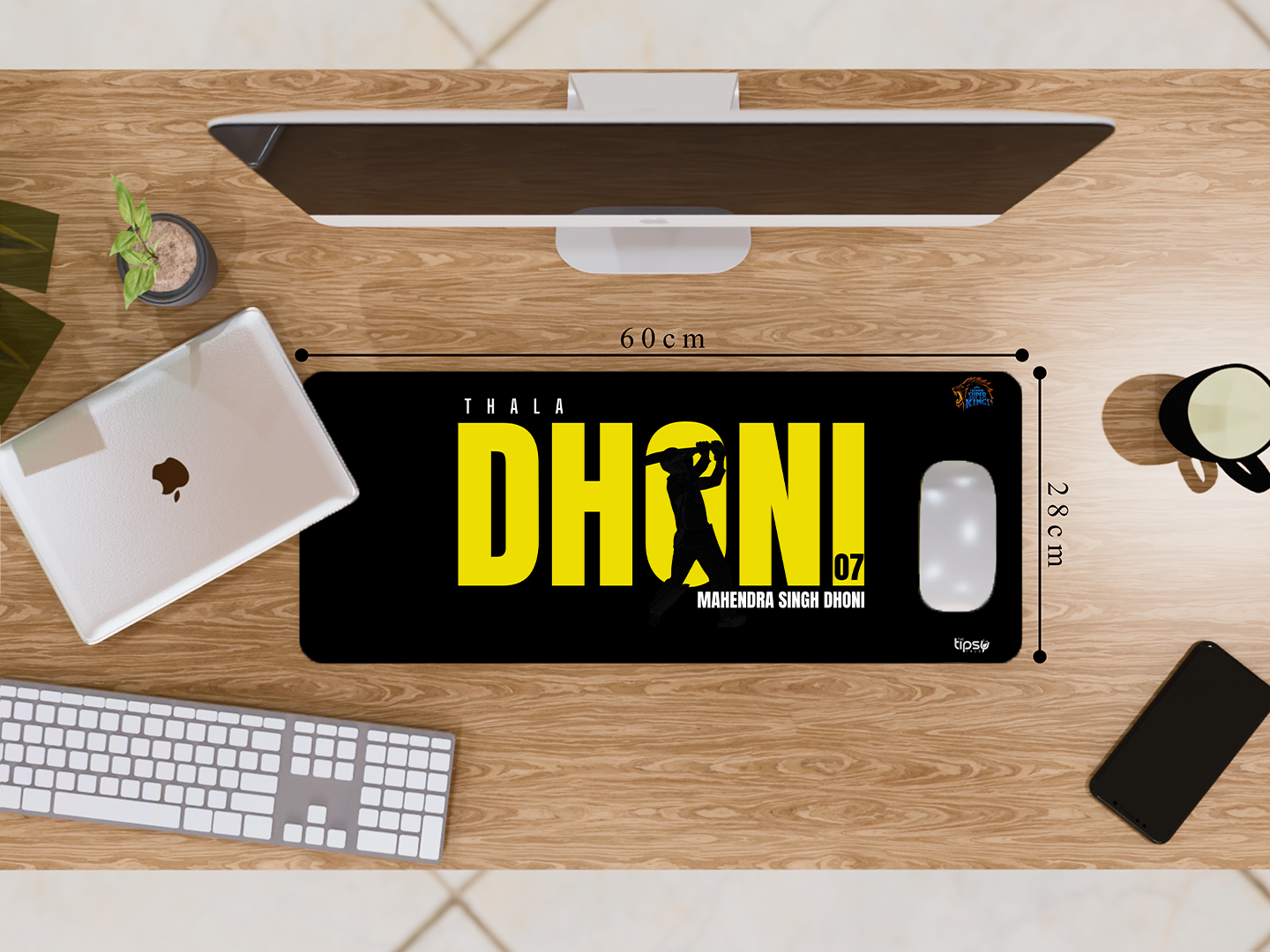 "MS DHONI ~ CHENNAI SUPER KINGS #7 " Gaming Mousepad- Elevate Your Gaming Experience
