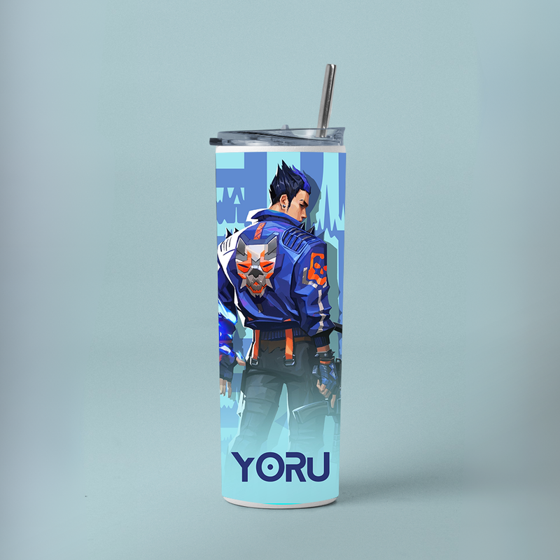 "YORU VALORANT STEALTH AGE " Tumbler with Metal Straw