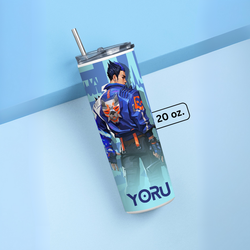 "YORU VALORANT STEALTH AGE " Tumbler with Metal Straw