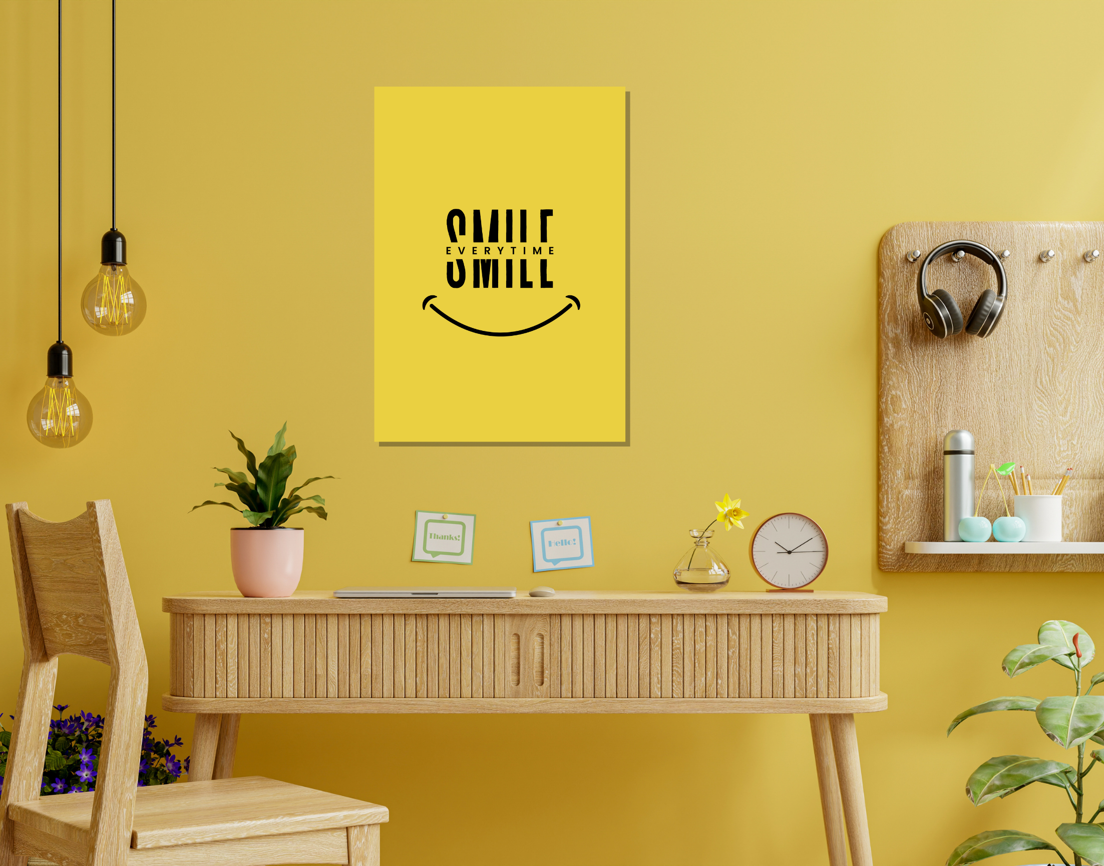 "SMILE EVERYTIME"- Shiny & Sturdy Metallic Poster Art That Pops & Sticks (Literally!)