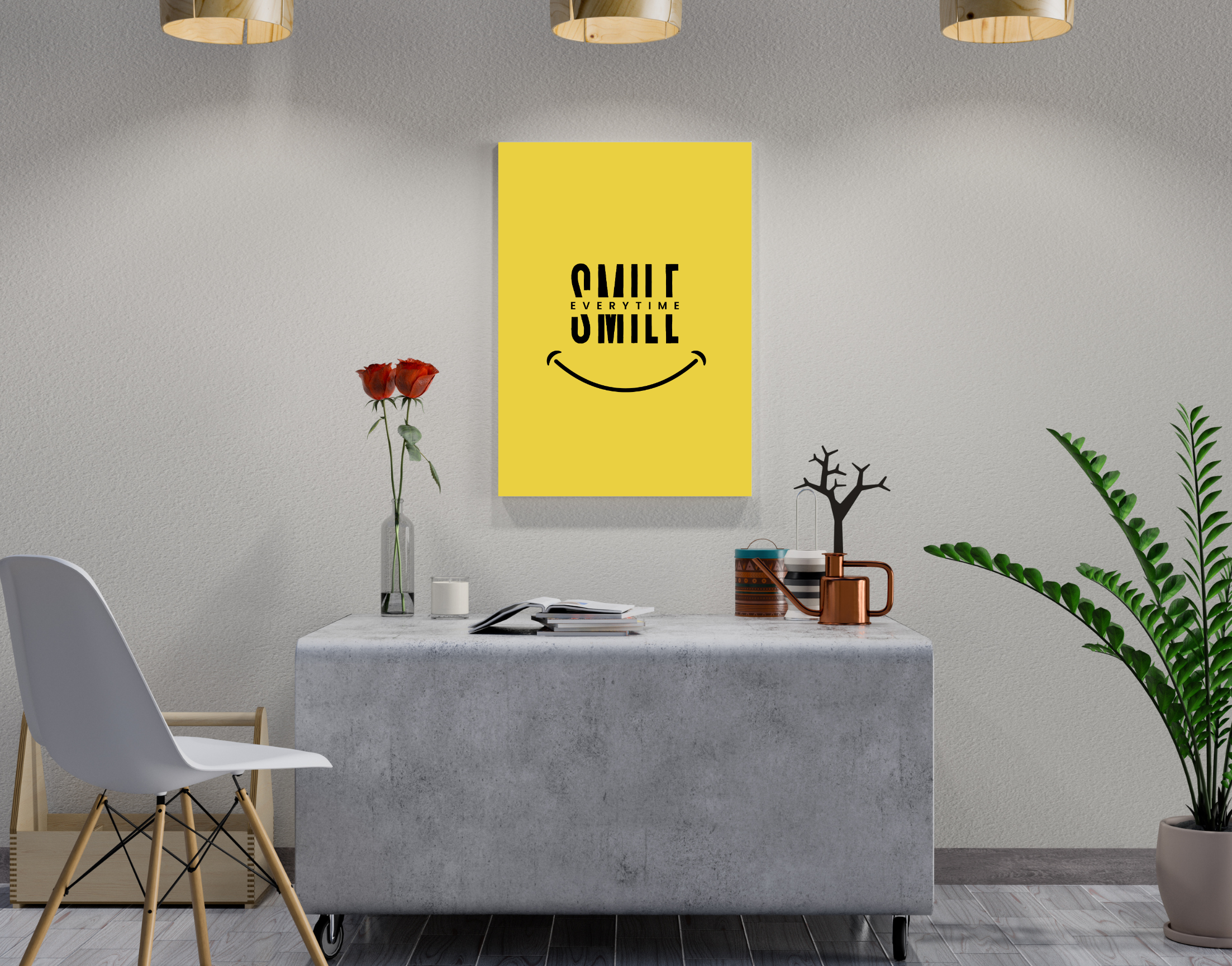 "SMILE EVERYTIME"- Shiny & Sturdy Metallic Poster Art That Pops & Sticks (Literally!)