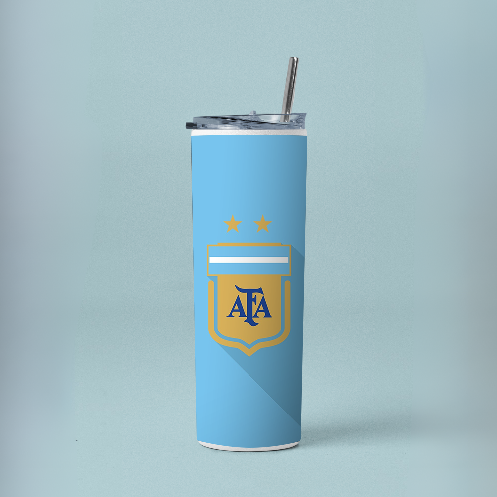 "Argentine Football Association" Tumbler with Metal Straw