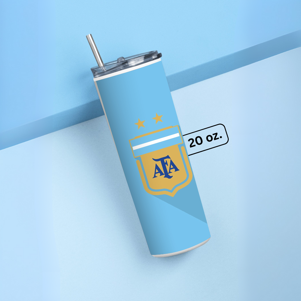 "Argentine Football Association" Tumbler with Metal Straw