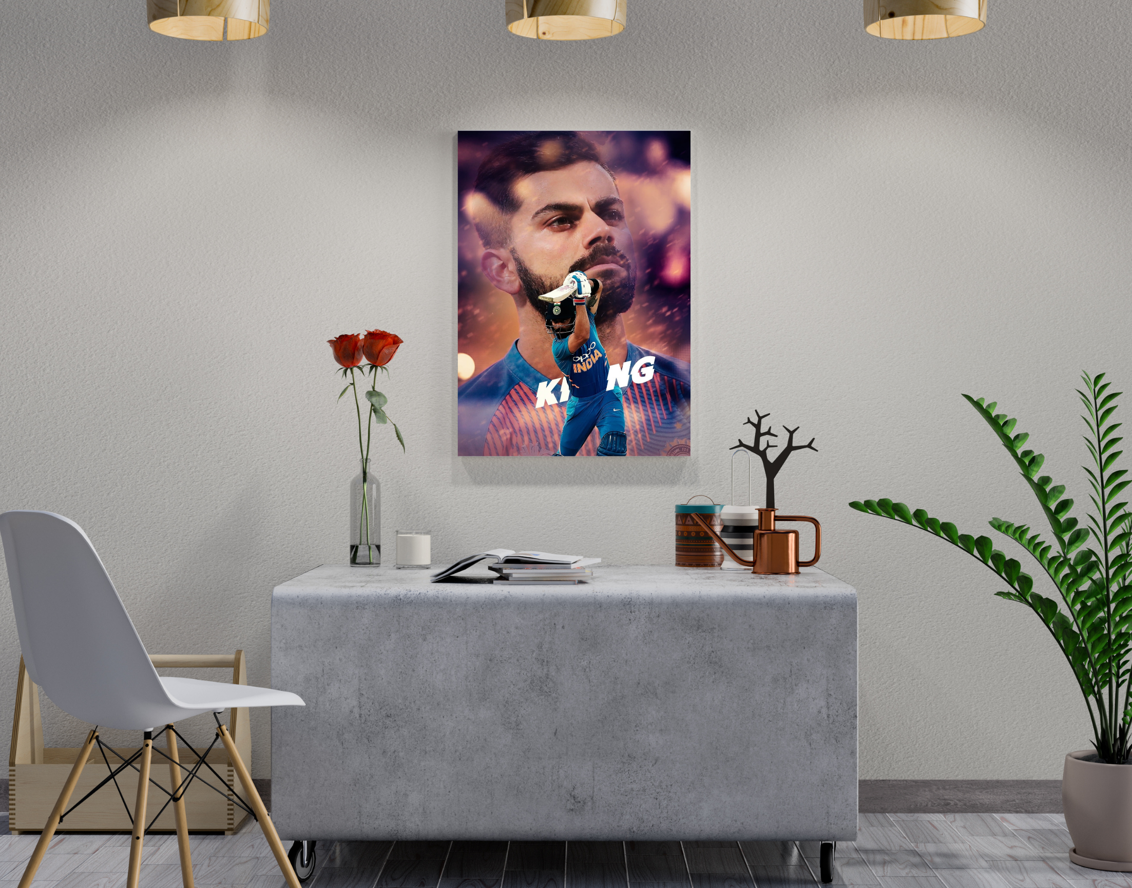 "Run Machine Kohli : VK 18"- Shiny & Sturdy Metallic Poster Art That Pops & Sticks