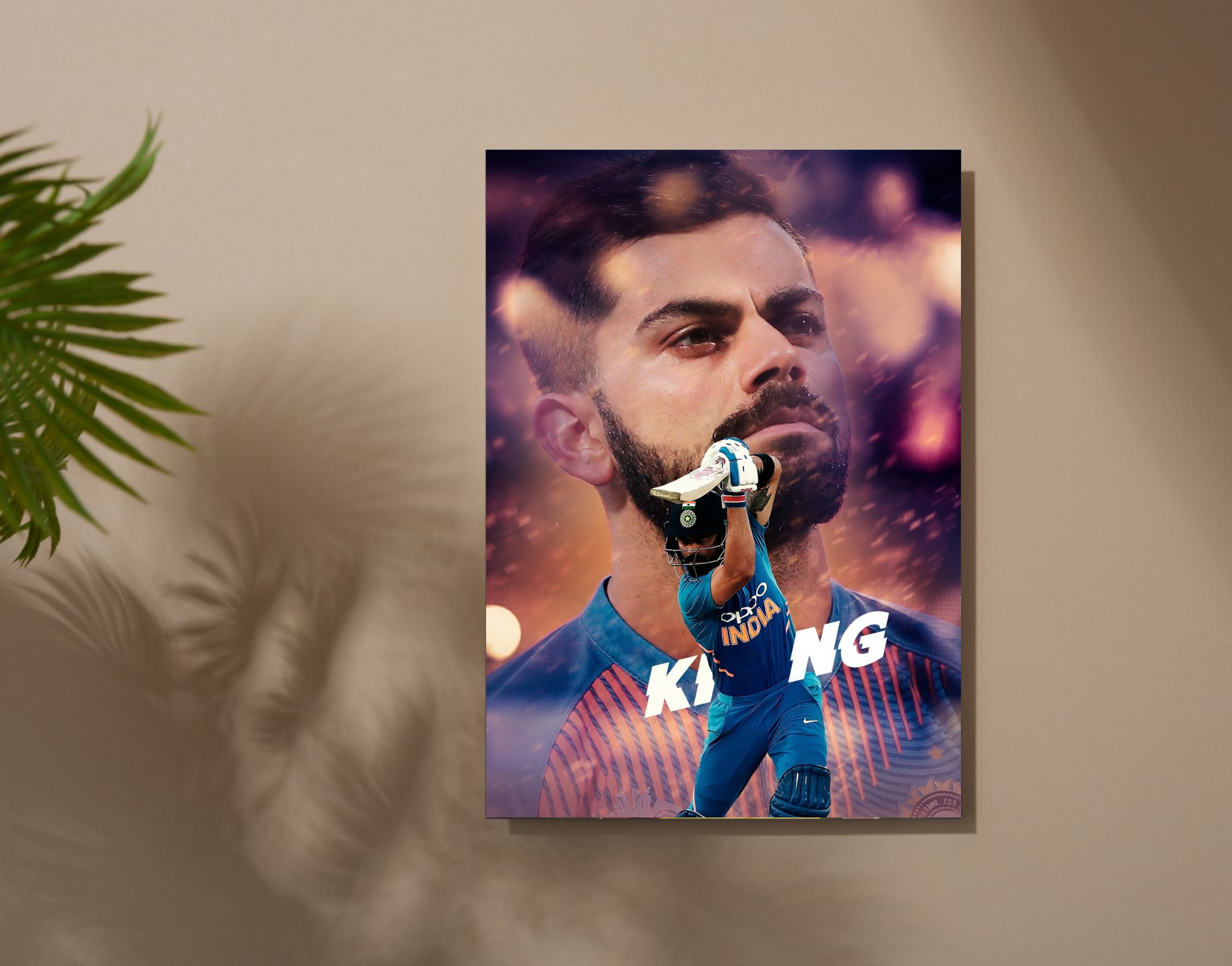 "Run Machine Kohli : VK 18"- Shiny & Sturdy Metallic Poster Art That Pops & Sticks