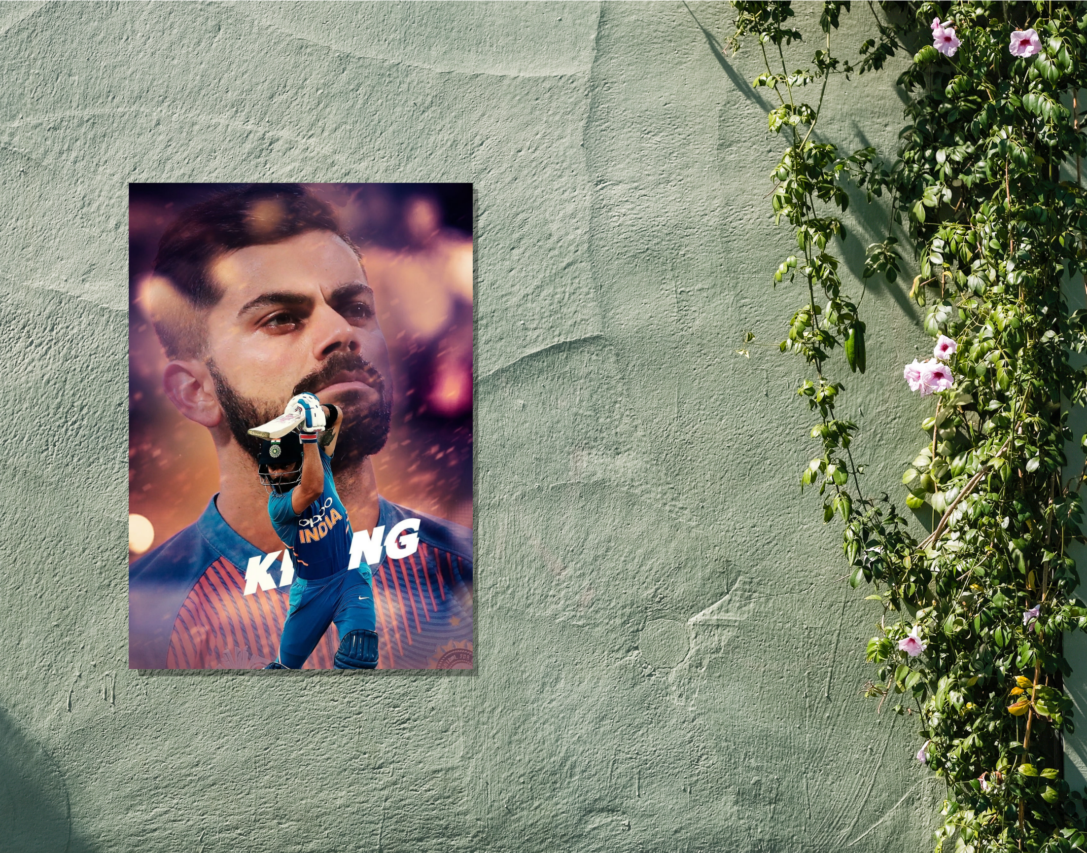 "Run Machine Kohli : VK 18"- Shiny & Sturdy Metallic Poster Art That Pops & Sticks