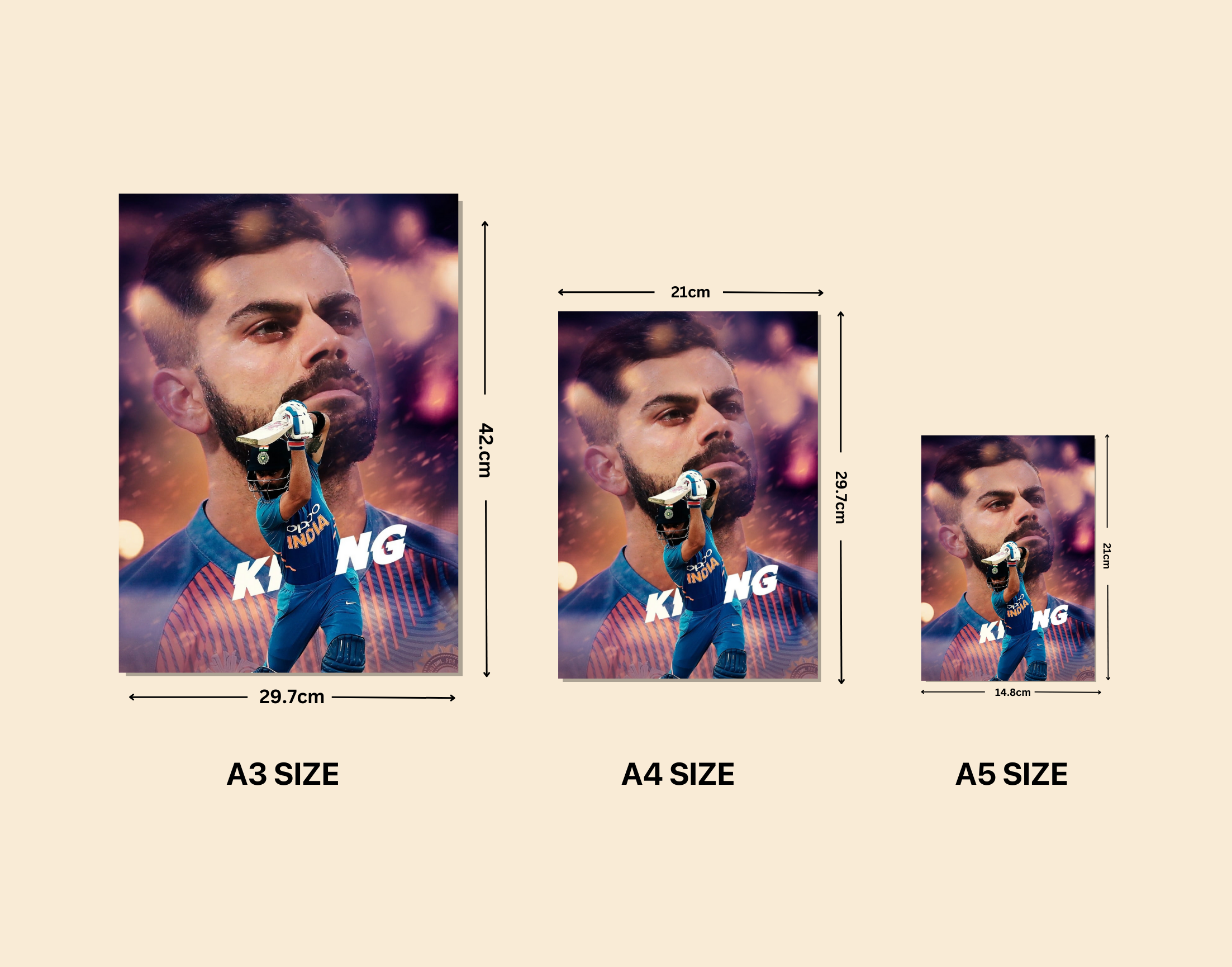 "Run Machine Kohli : VK 18"- Shiny & Sturdy Metallic Poster Art That Pops & Sticks