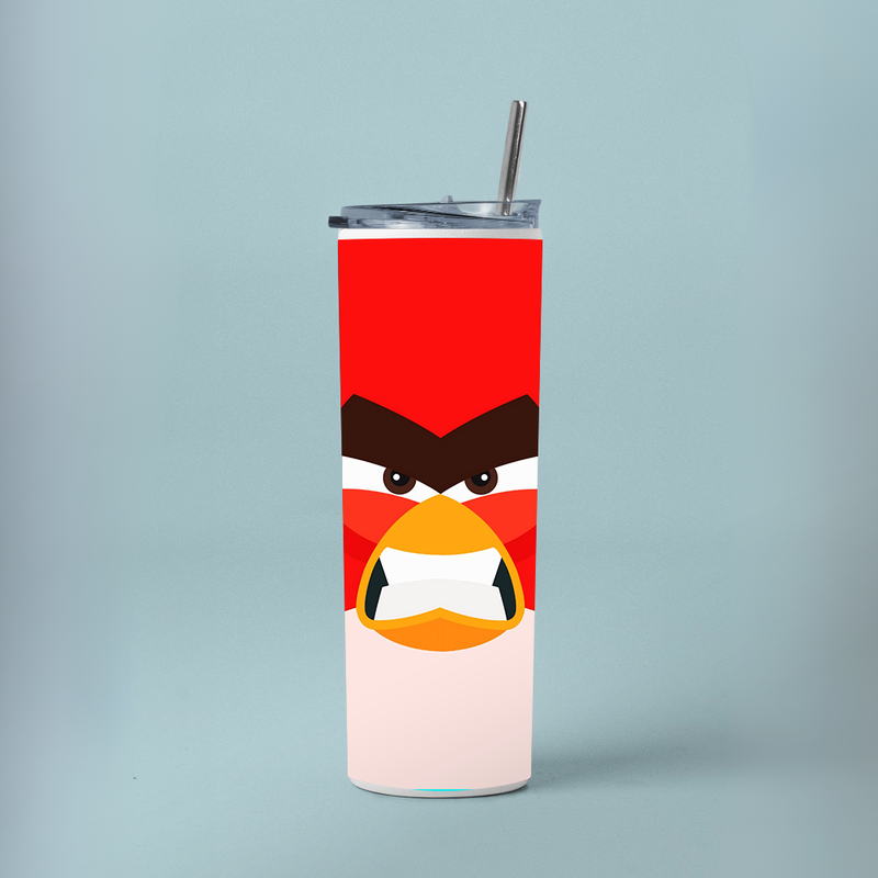 "ANGRY BIRDS RED" Tumbler with Metal Straw