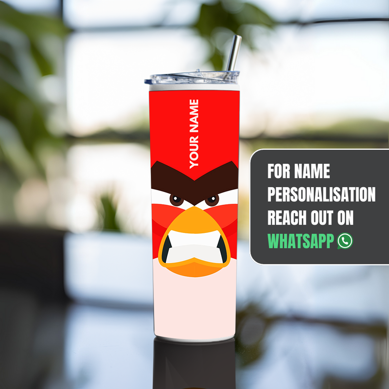 "ANGRY BIRDS RED" Tumbler with Metal Straw