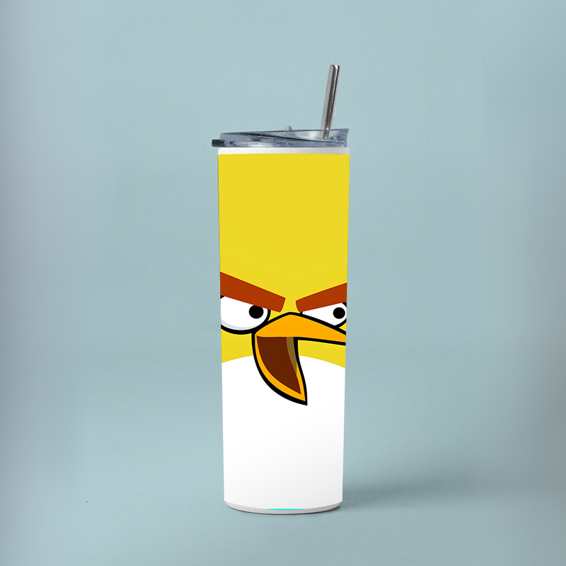 "ANGRY BIRDS YELLOW" Tumbler with Metal Straw