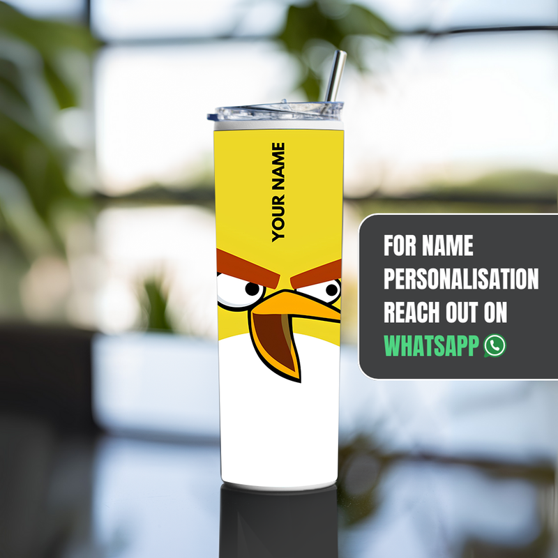 "ANGRY BIRDS YELLOW" Tumbler with Metal Straw