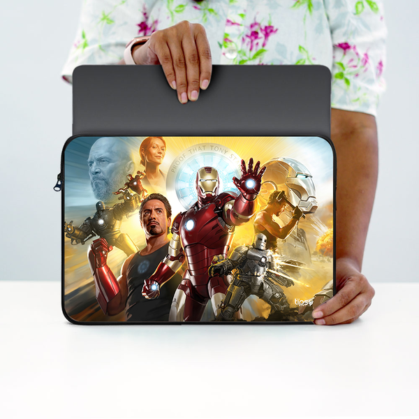 "IRON MAN TRIBUTE - MARVEL" -Laptop Sleeves:Bold Modern Design for Every Size