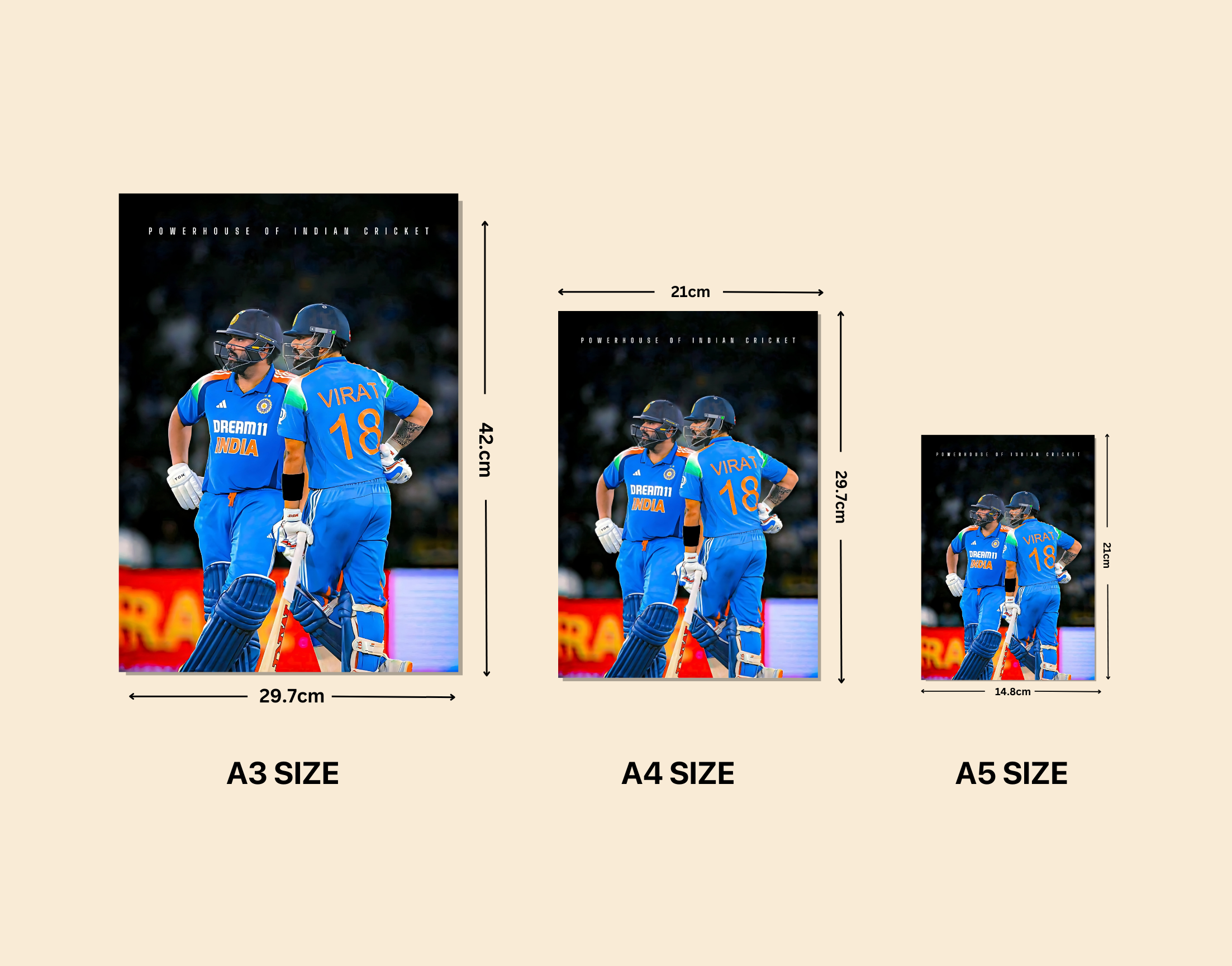 "POWER HOUSE OF INDIAN CRICKET"- Shiny & Sturdy Metallic Poster Art That Pops & Sticks