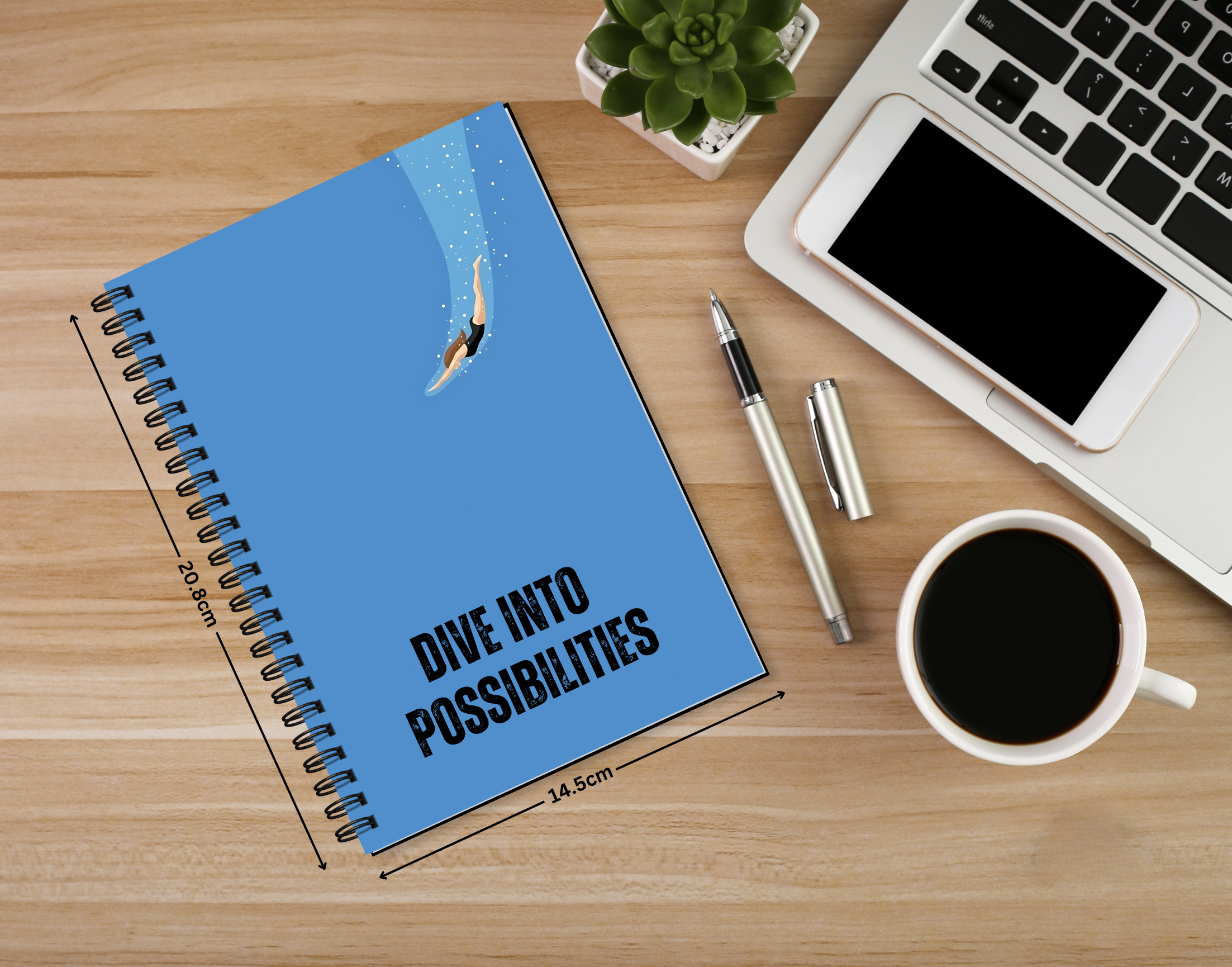 "DIVE IN TO POSSIBLITIES" Elegant & Inspiring Diary for Daily Reflection