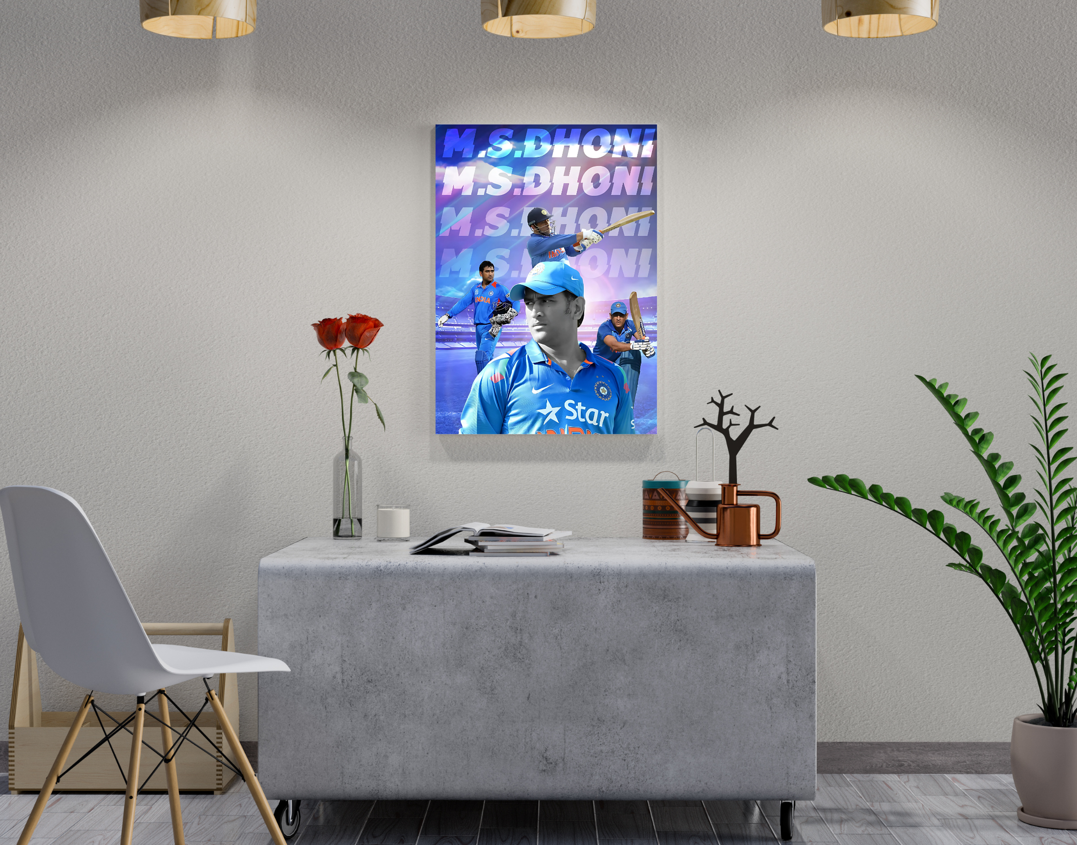 "MSD: THE CAPTAIN COOL"- Shiny & Sturdy Metallic Poster Art That Pops & Sticks