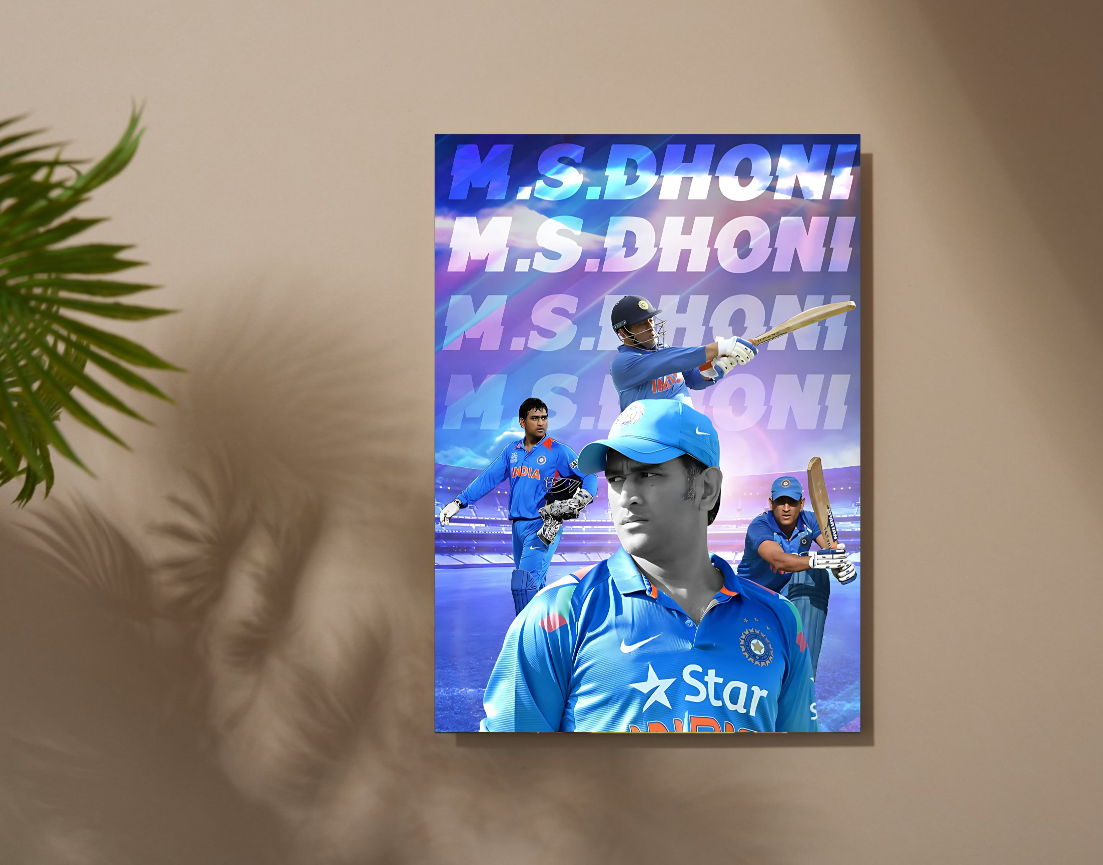 "MSD: THE CAPTAIN COOL"- Shiny & Sturdy Metallic Poster Art That Pops & Sticks