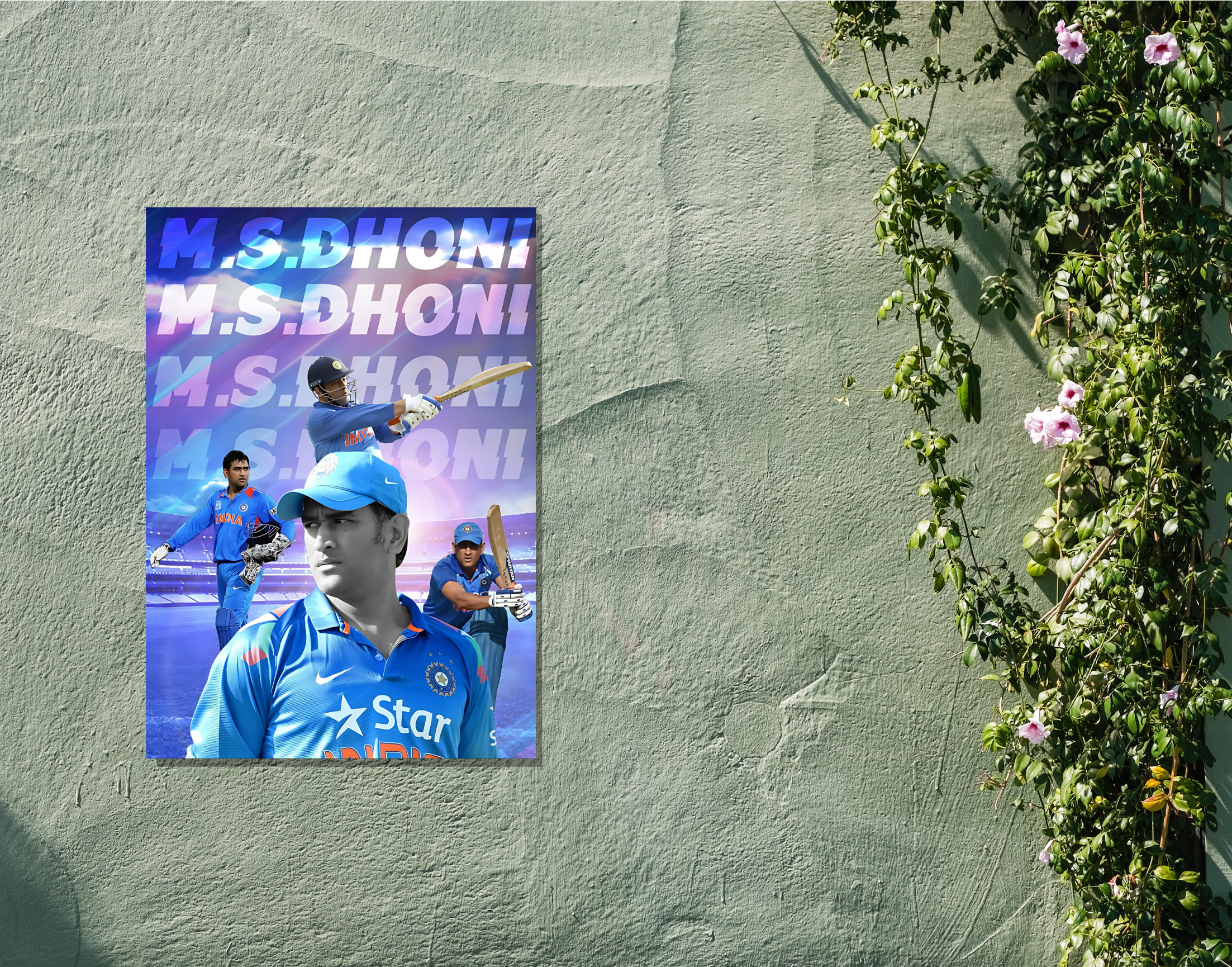 "MSD: THE CAPTAIN COOL"- Shiny & Sturdy Metallic Poster Art That Pops & Sticks