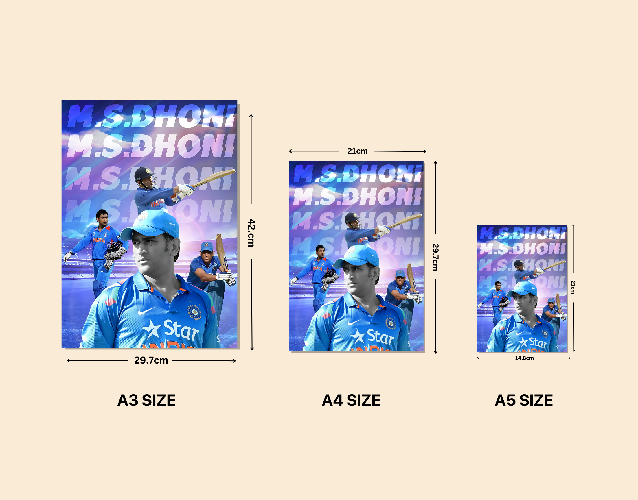 "MSD: THE CAPTAIN COOL"- Shiny & Sturdy Metallic Poster Art That Pops & Sticks