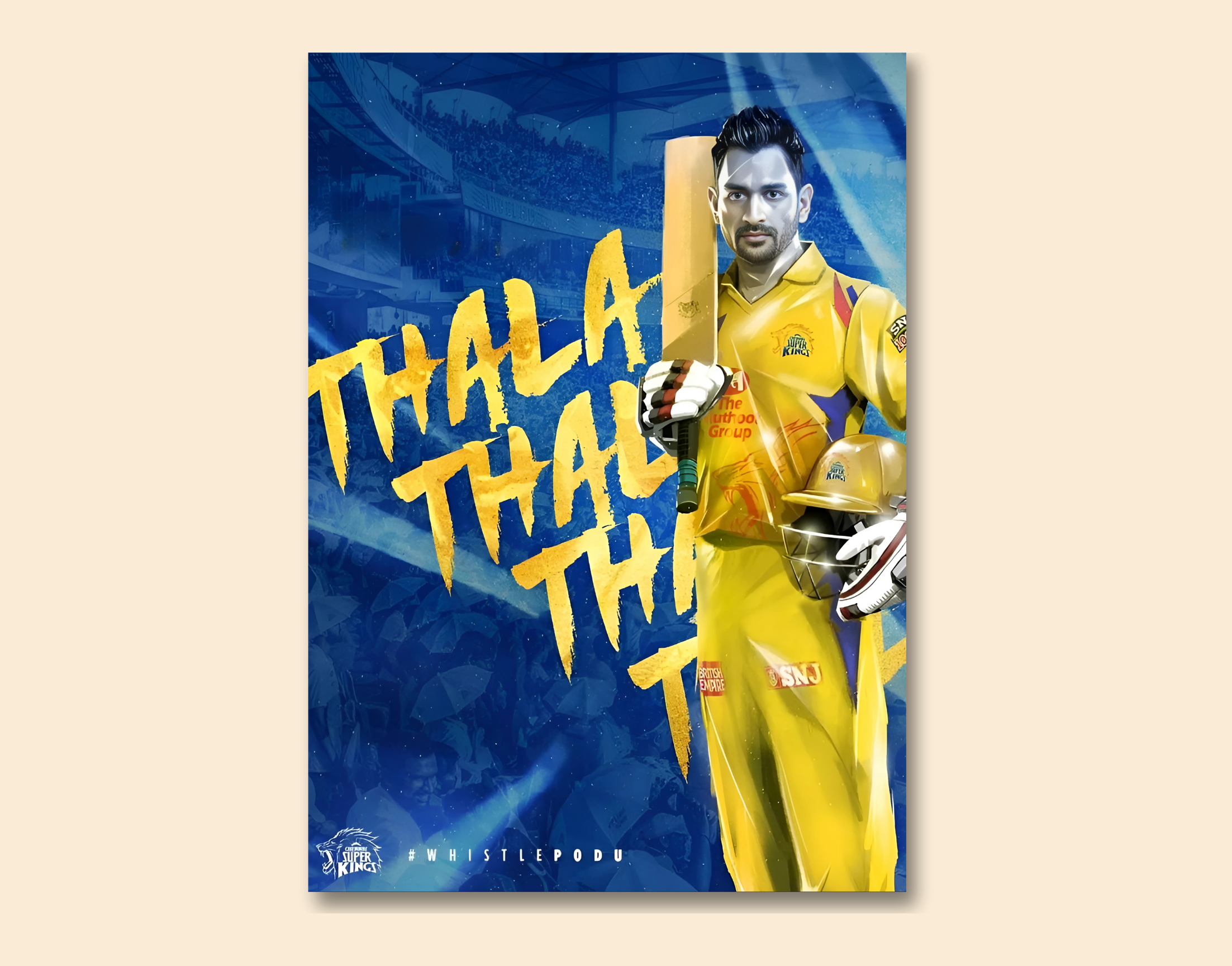 "MS Dhoni = CSK’s Soul"- Shiny & Sturdy Metallic Poster Art That Pops & Sticks