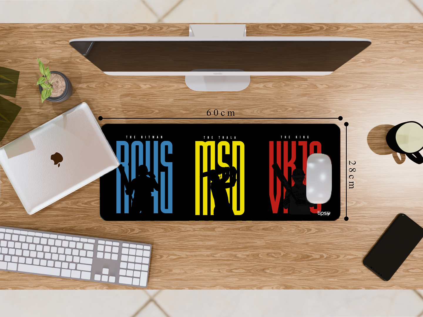 "ROHIT SHARMA + DHONI + VIRAT = THE ULTIMATE DESKMAT" Gaming Mousepad- Elevate Your Gaming Experience