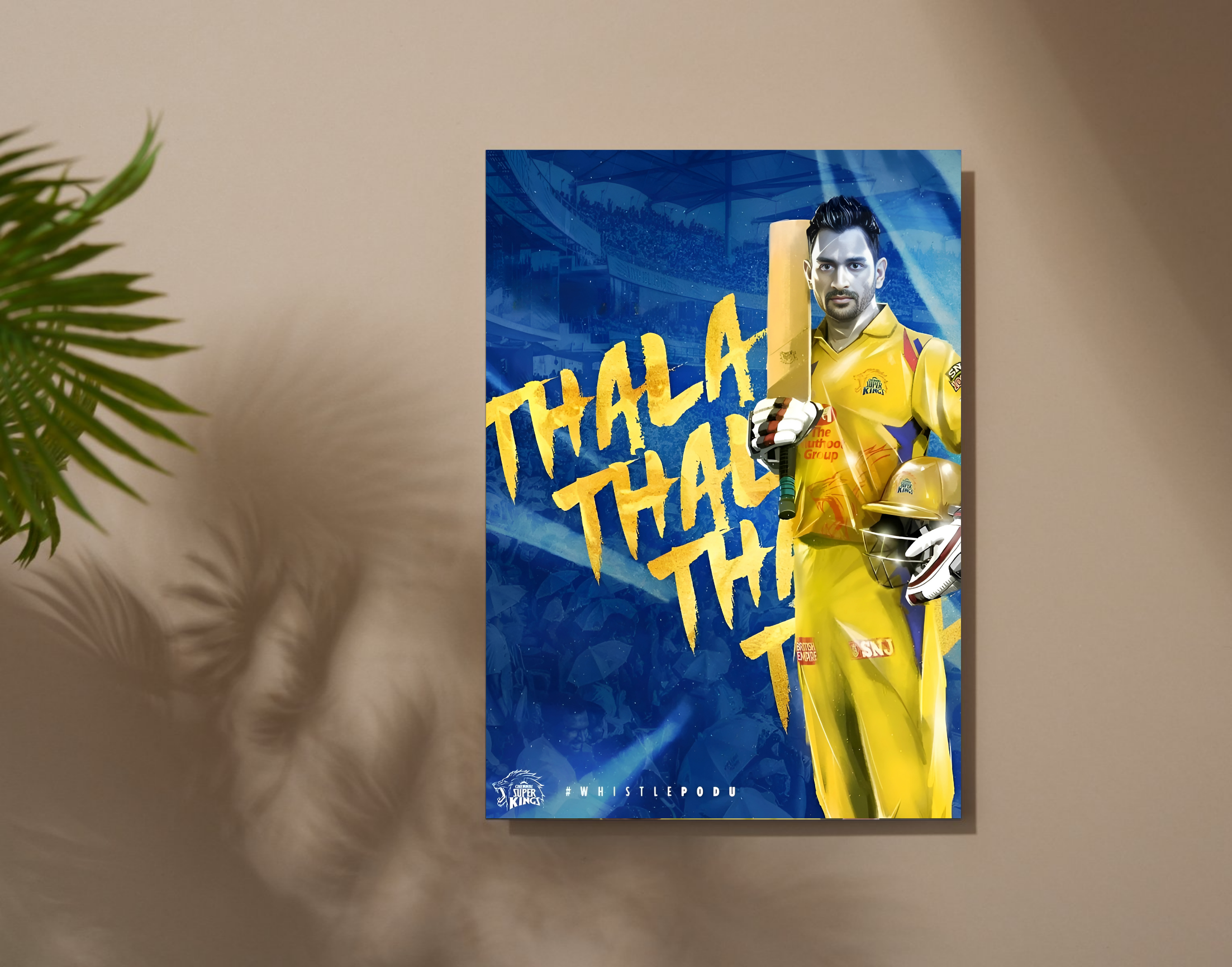 "MS Dhoni = CSK’s Soul"- Shiny & Sturdy Metallic Poster Art That Pops & Sticks