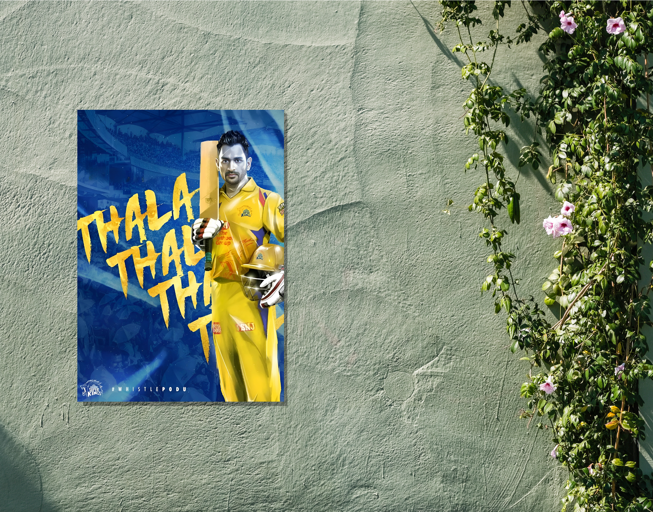 "MS Dhoni = CSK’s Soul"- Shiny & Sturdy Metallic Poster Art That Pops & Sticks