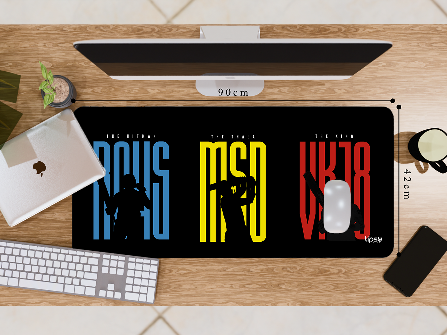"ROHIT SHARMA + DHONI + VIRAT = THE ULTIMATE DESKMAT" Gaming Mousepad- Elevate Your Gaming Experience