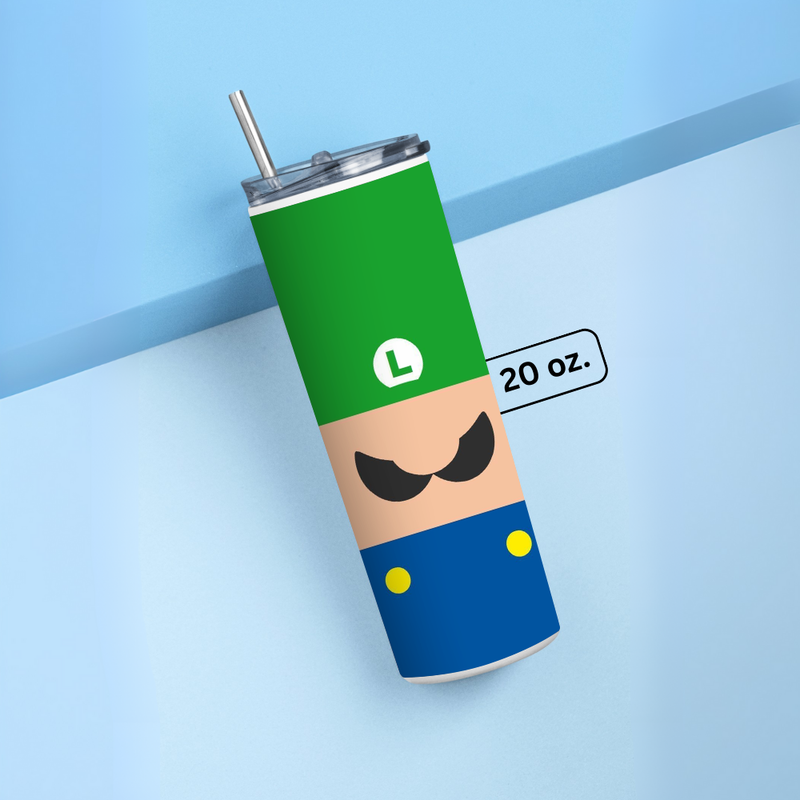 "LUIGI - SUPER MARIO BROS" Tumbler with Metal Straw