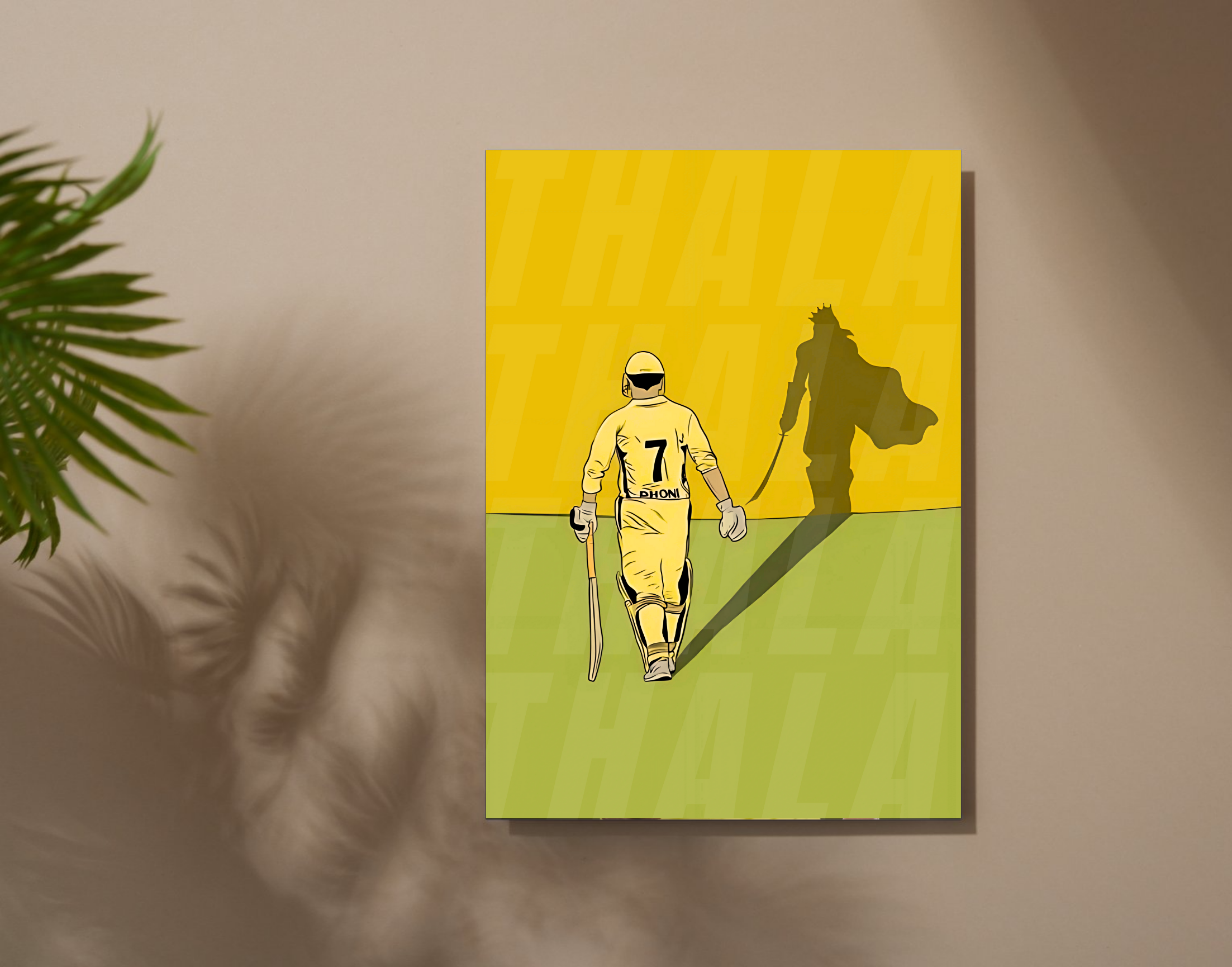 "THALA: THE YELLOW WARRIOR"- Shiny & Sturdy Metallic Poster Art That Pops & Sticks